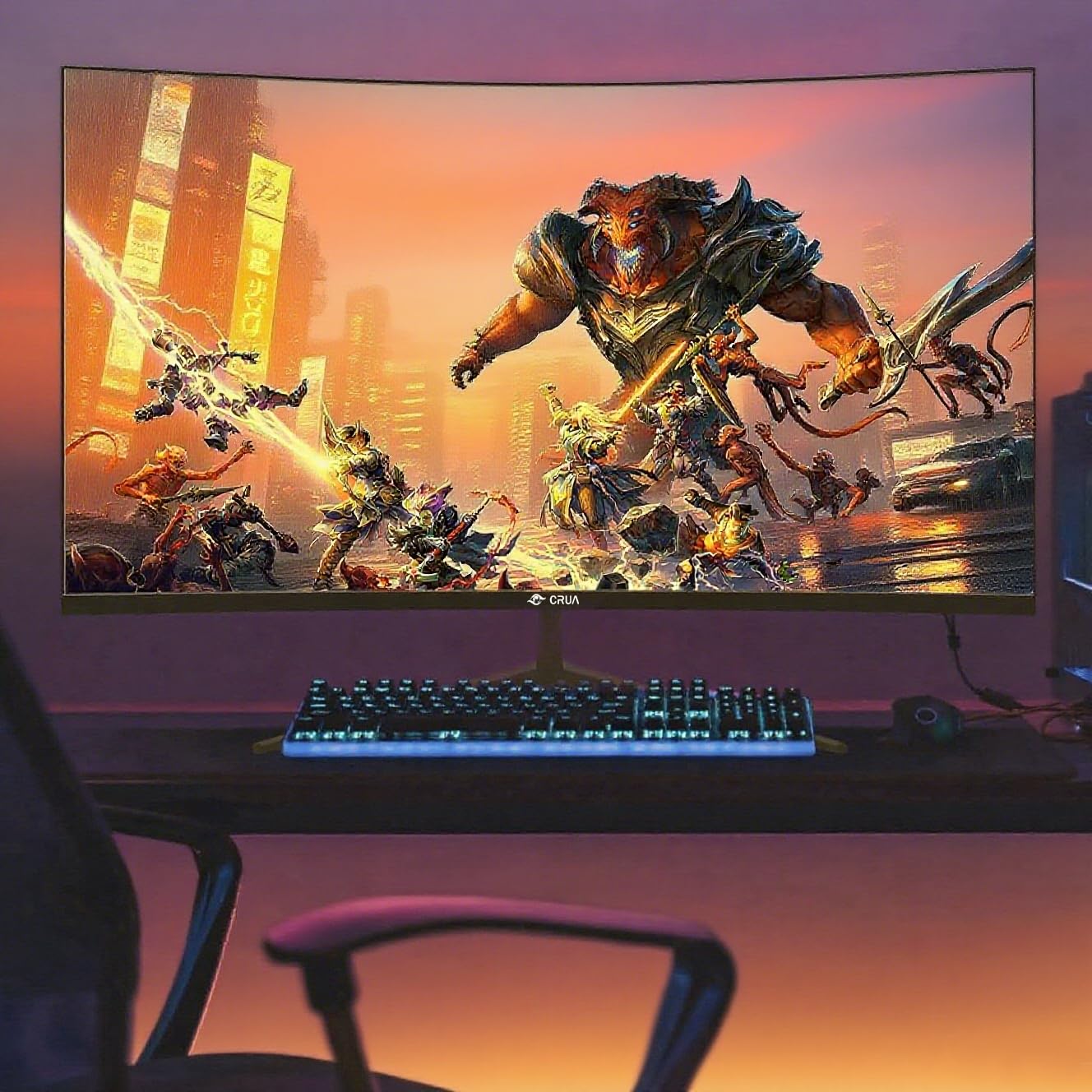 27 Inch Curved Monitor with 1920 * 1080P|100Hz/120Hz/144Hz Computer Monitor 27 inch with HDMI *1,VGA*1 and Tilt Adjustable,VESA Compatible Eye Care PC Office Monitor for Working and Gaming