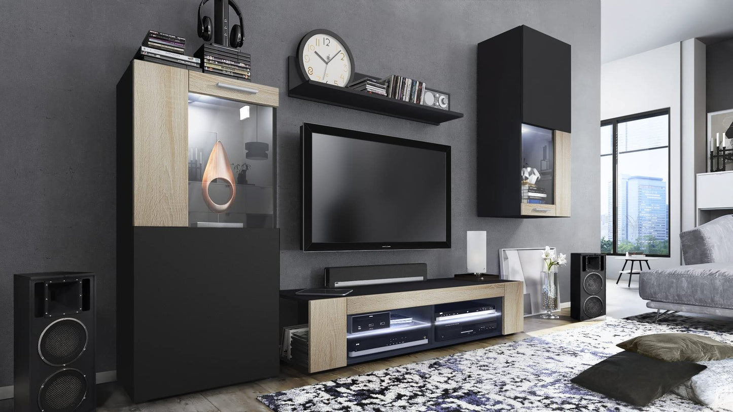 Vladon Movie Wall Unit, Black