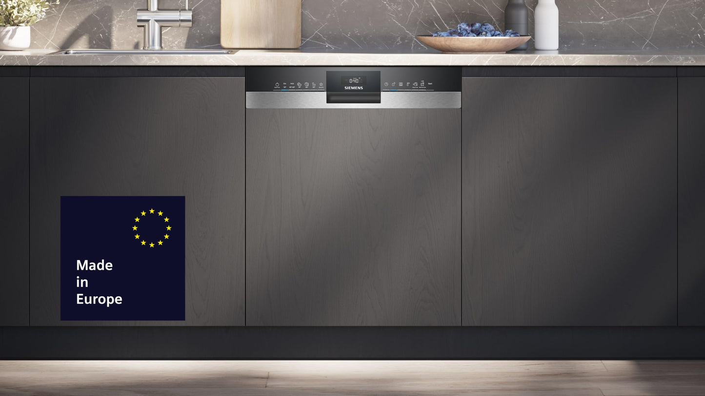 Siemens SN43ES06VE, iQ300 Smart Dishwasher, Undermount Dishwasher, 60 cm, Cutlery Drawer, Automatic Door Opening, Triple rackMatic, Particularly Quiet, intesiveZone, varioSpeed, aquaStop
