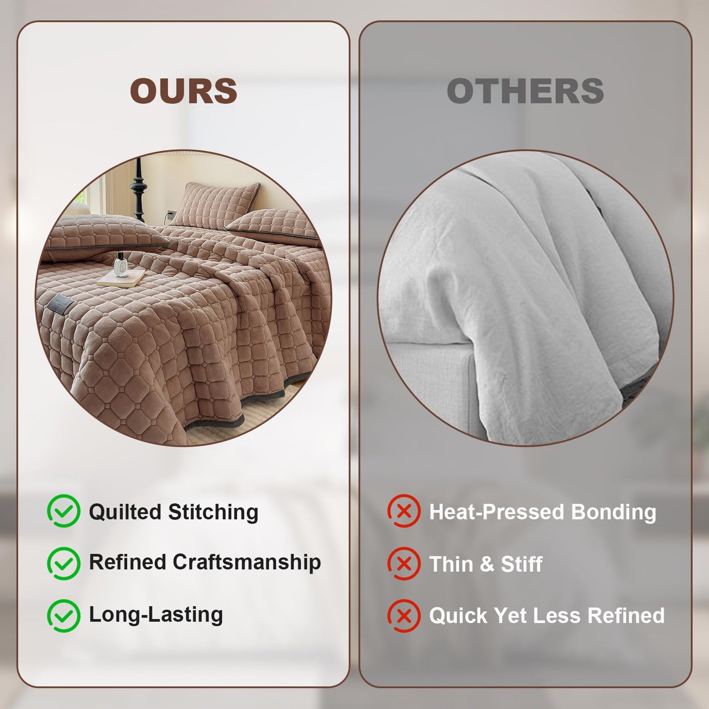 SHANNA Extra Large Duvet: Milk Velvet Soft Double Sided Duvet Ideal as Bedspread 230 x 250 cm with 2 Matching Pillowcases 50 x 70 cm (Beige)