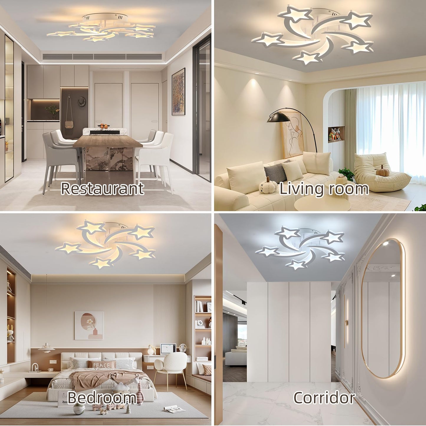 ZAITINZ Deckenlampe Led,5 blütenblätter Wohnzimmerlampe,Deckenleuchte Dimmbar mit fernbedienung,lampe wohnzimmer 50W,Moderne Deckenleuchten mit Memory Funktion,Led Deckenleuchte Schwarz 3000-6000K