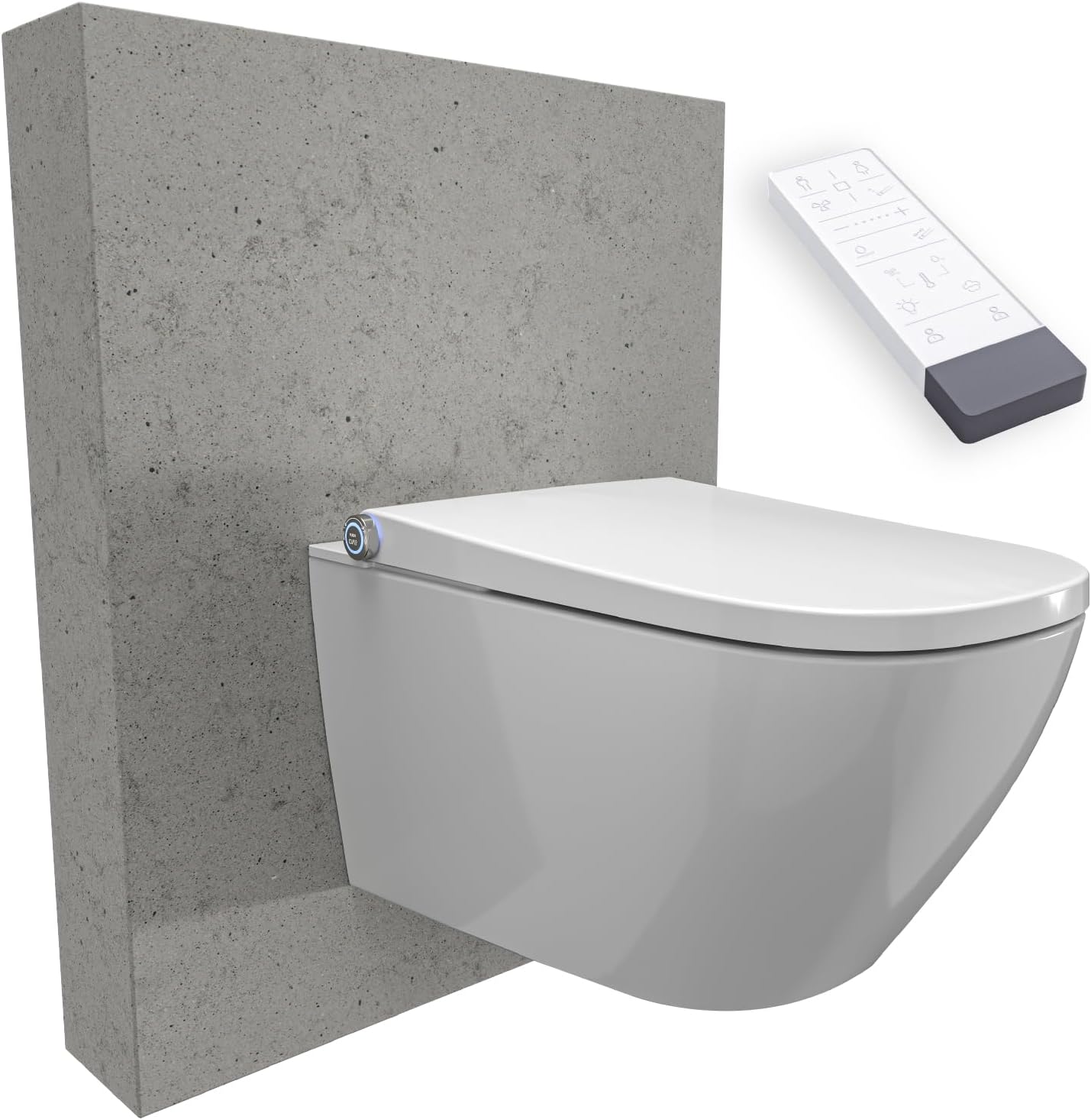 BERNSTEIN Dusch-WC Pro+ 1104 in Weiß mit 5 Jahre Garantieerweiterung, Spülrandloses Hänge-WC mit Bidet Funktion – Komplettanlage mit Fernbedienung Absenkautomatik selbstreinigende Düse