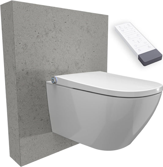 BERNSTEIN Dusch-WC Pro+ 1104 in Weiß mit 5 Jahre Garantieerweiterung, Spülrandloses Hänge-WC mit Bidet Funktion – Komplettanlage mit Fernbedienung Absenkautomatik selbstreinigende Düse