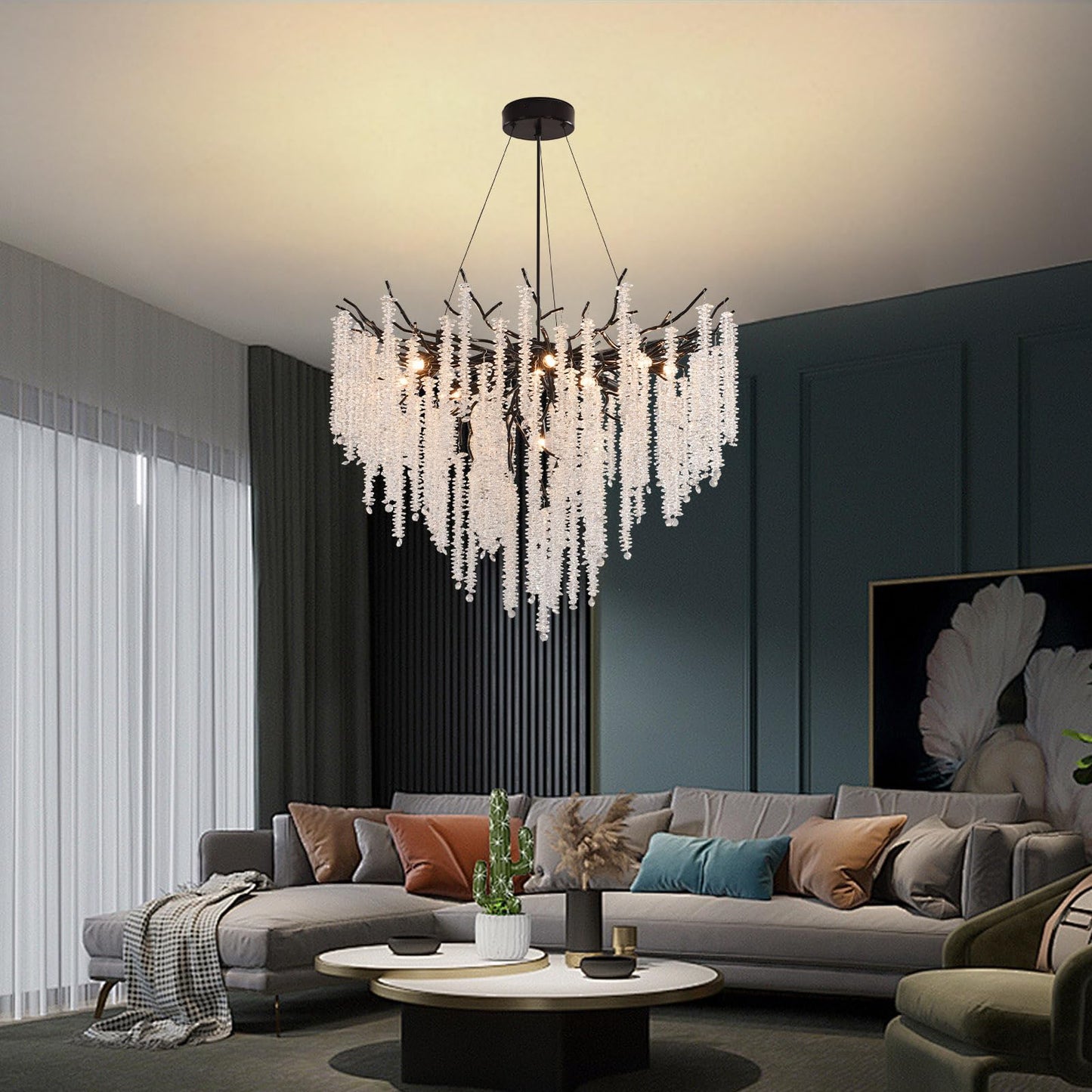 AHXIAOZN Modern Kronleuchter Kristall Leuchte,Luxus Kristall Pendelleuchte,Dimmbar Rund Kristall Hängeleuchte,für Esszimmer, Küche, Wohnzimmer, Schlafzimmer, Flur, Café,Bar(Gold,60cm)