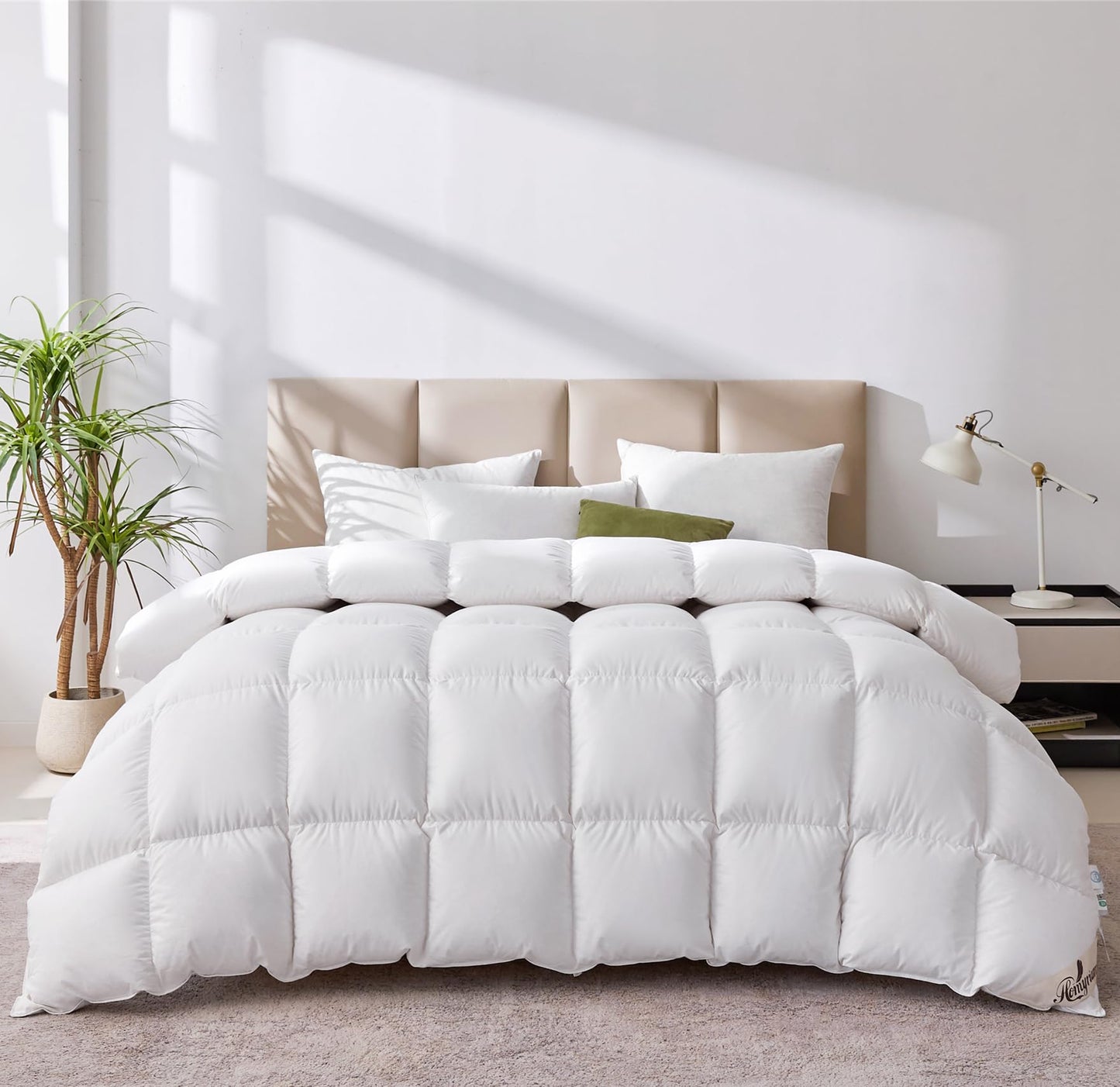 Homyrium Quilted Winter Down Duvet, 135 x 200 cm, Warm Feather Duvet, Filling Weight: 1600 g, Oeko-Tex and RDS-Certified