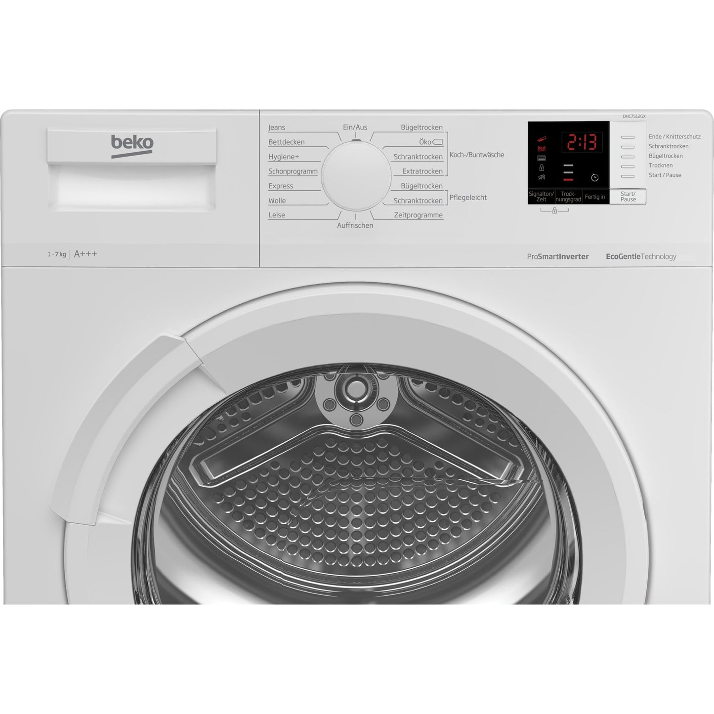 Beko DHC946GX Tumble Dryer with Heat Pump Technology, Stainless Steel Drum, 9 kg, A++, Hygienic Drying & Hygiene Refresh, White