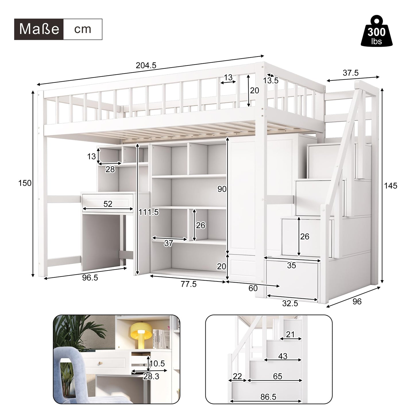 xixiworkshop Kinderbett 90x200cm Ausziehbett Bett mit Stauraum und USB-Steckdose/Mehreren Ablagefächern multifunktionales Jugendbett/Gästebett/Doppelbett mit Stauschrank Lattenrost,Ohne Matratze,Grau