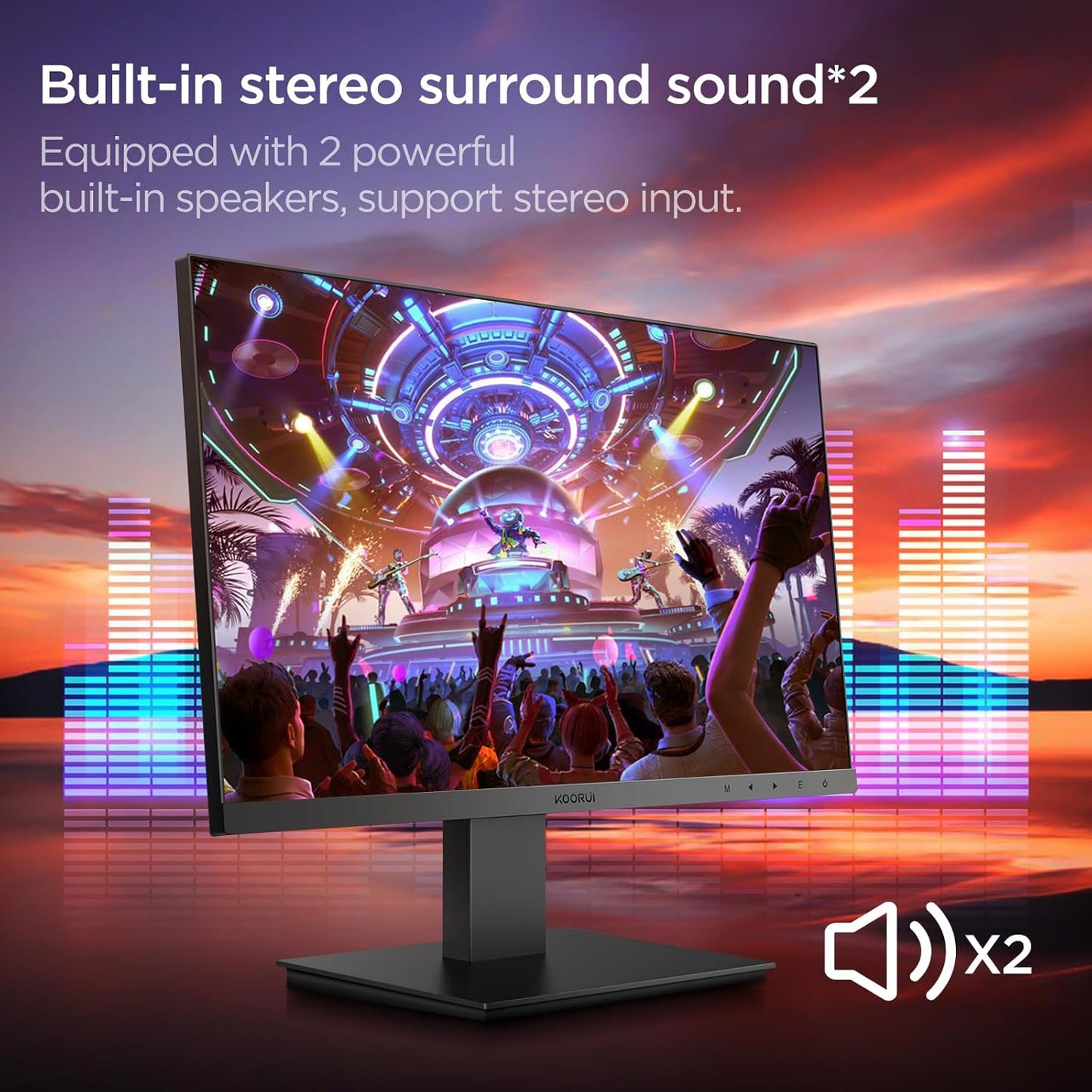 KOORUI Gaming Monitor 27 Zoll, Full HD Rahmenlos Bildschirm 165Hz Adaptive Sync (1ms, VA-Panel, Eye-Care, 1920 x 1080, 2xHDMI 2.0, & DisplayPort 1.4, VESA 75x75mm, DCI-P3 90%)