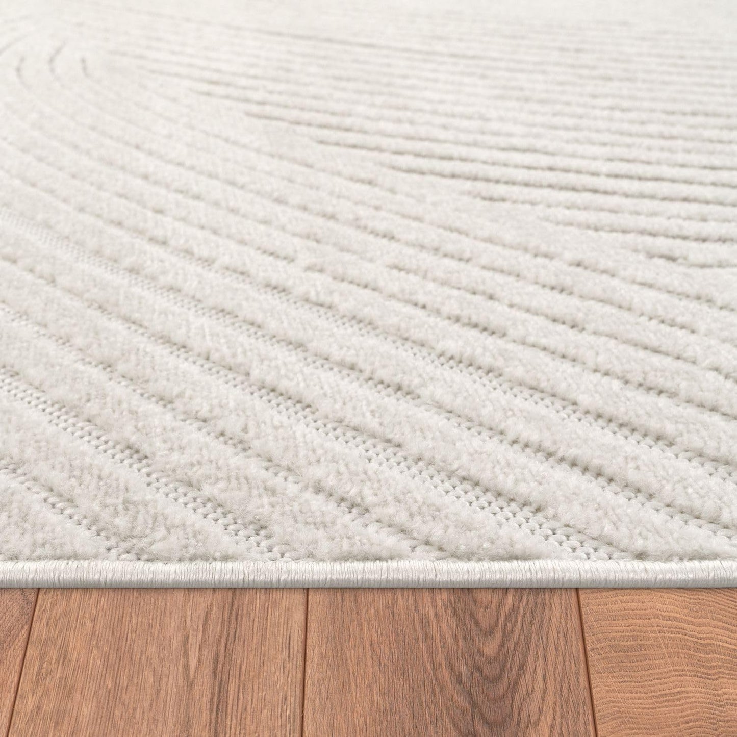 TT Home Indoor and Outdoor Rug Weatherproof Balcony Bedroom Boho Skandi Motif Plain Colours Colour: Cream 3, Size: 60 x 100 cm