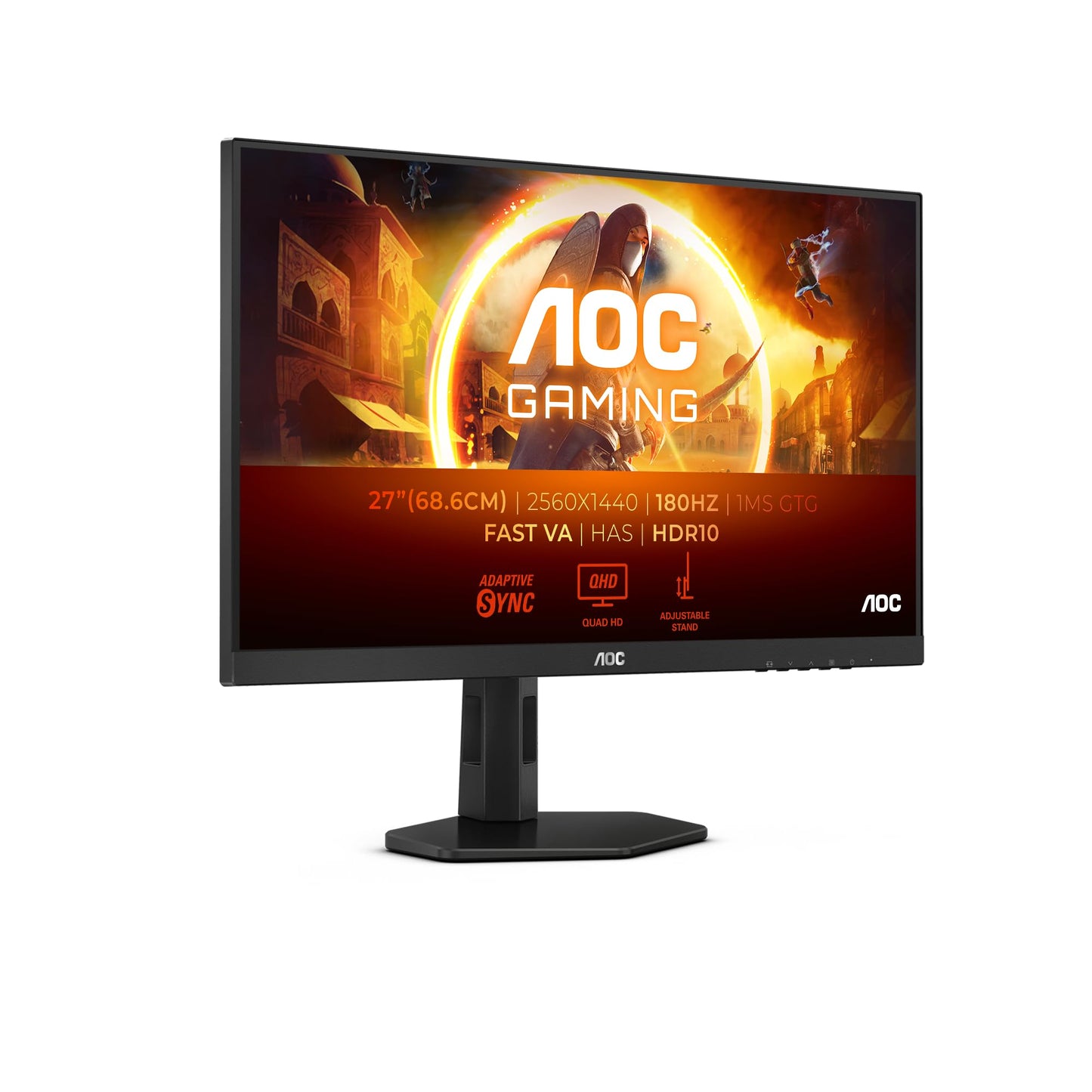 AOC Gaming CU34G2XPD – 34-Zoll-WQHD-Curved-Monitor, 180 Hz, schnelle VA, 1 ms GTG, FreeSync Premium, HDR400, höhenverstellbarer Standfuß (3440 x 1440, HDMI, DisplayPort, USB-Hub)