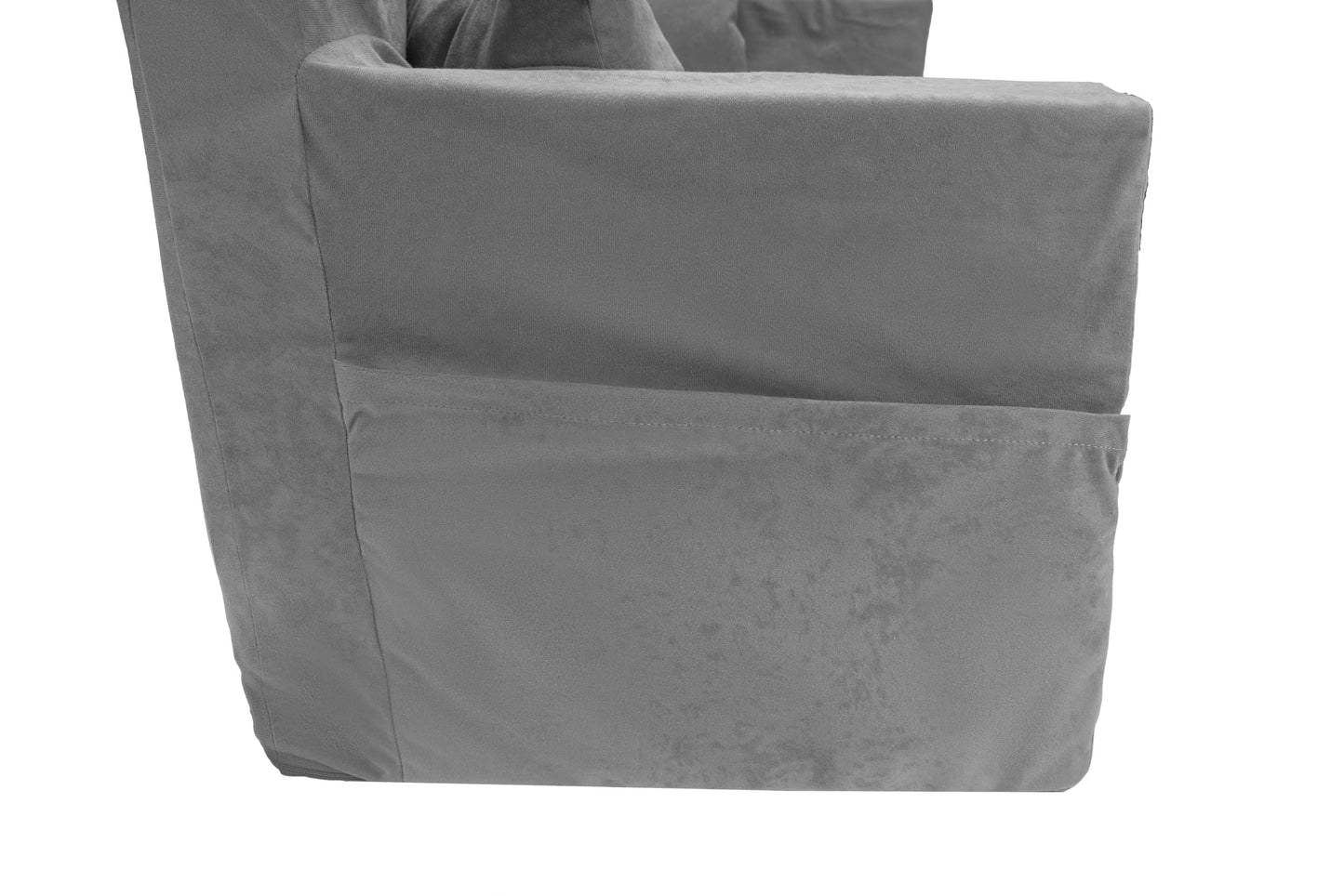 Flumi Personalised Children's/Teenager's Couch/Armchair/Sofa Bed, with Engraving of Child's Name, Play Sofa, Sleeping Chair, Bed Function, Children's Furniture, 92 x 40 x 60 cm, Microfibre (Grey)