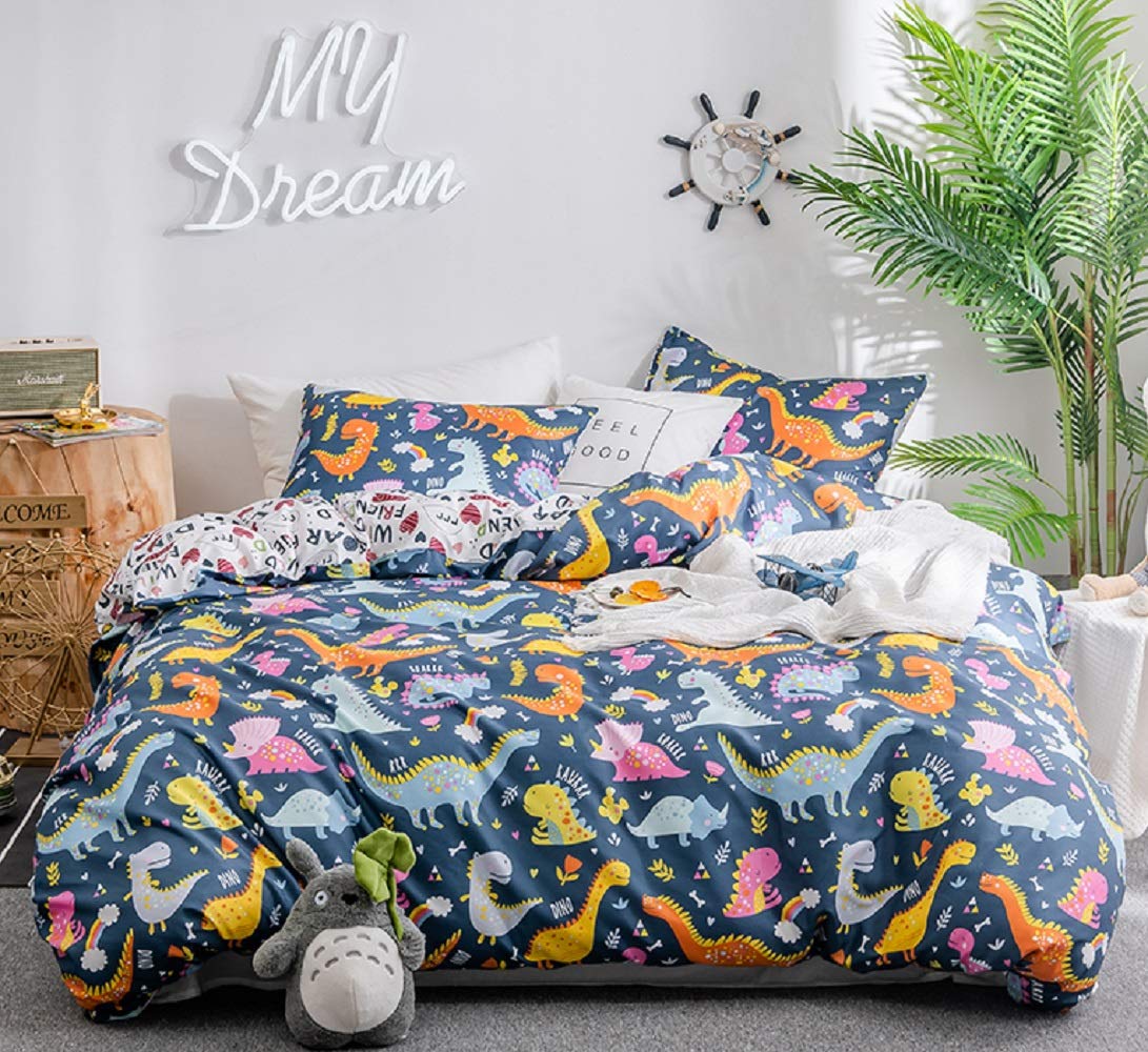 GETIYA Cartoon Hearts Bed Linen, 135 x 200 cm, Girls'/Women’s/Children’s Bed Linen, Pink Hearts Pattern, Duvet Cover, Microfibre, Duvet Cover, Light Pink, with Zip and Pillowcase, 80 x 80 cm
