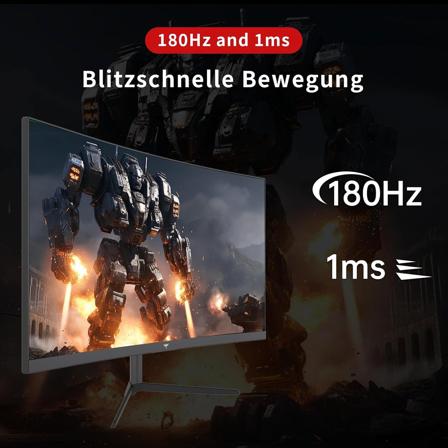 KTC 32 Zoll Monitor Curved 1000R, 2K WQHD (2560x1440p) 240Hz Gaming Monitor, 1ms, Adaptive Sync, 122% sRGB, 4000:1 Kontrast, 2 x DP 1.4 (240Hz), 2 x HDMI 2.0 (144Hz), Unterstützung von Tilt und VESA