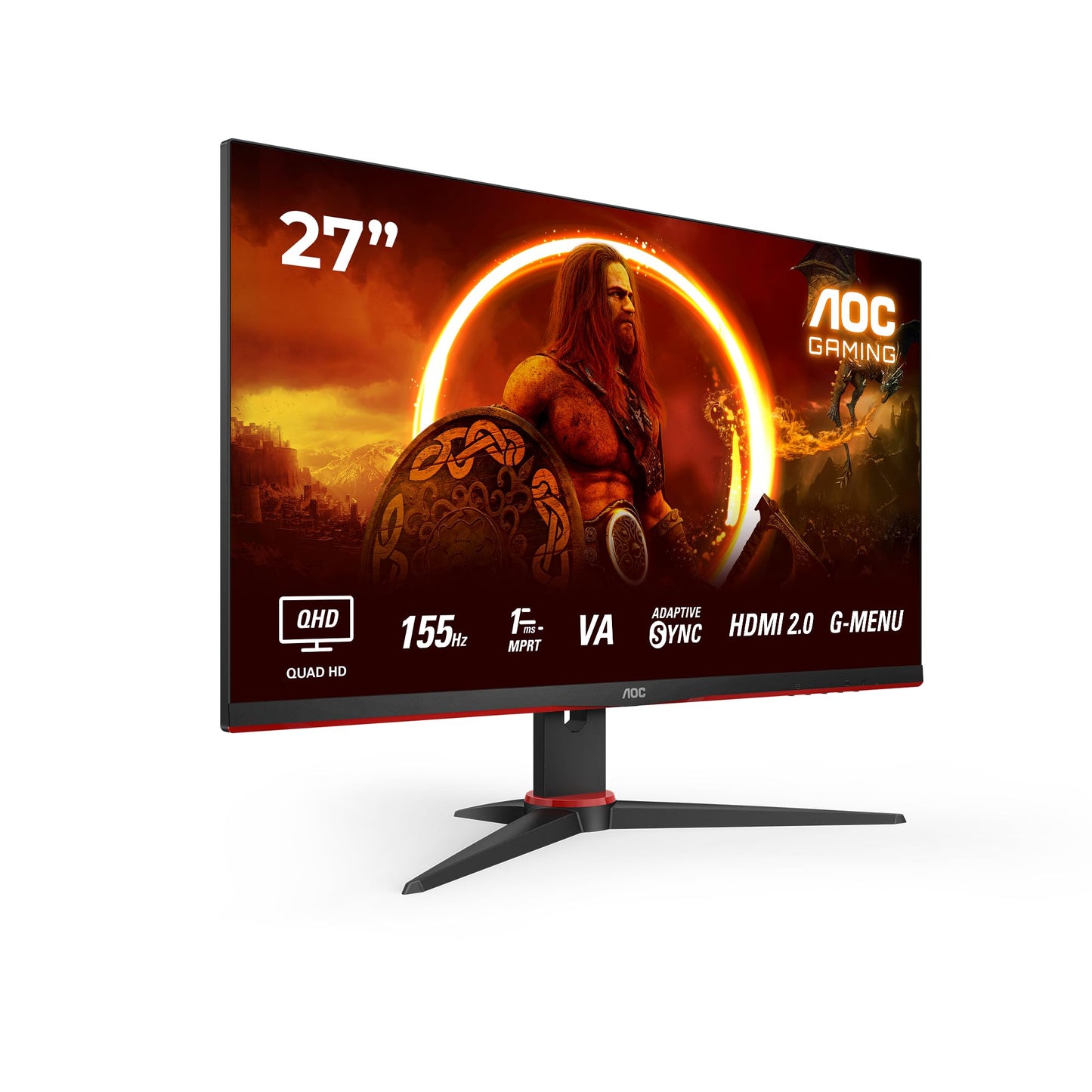 AOC Gaming CU34G2XPD – 34-Zoll-WQHD-Curved-Monitor, 180 Hz, schnelle VA, 1 ms GTG, FreeSync Premium, HDR400, höhenverstellbarer Standfuß (3440 x 1440, HDMI, DisplayPort, USB-Hub)
