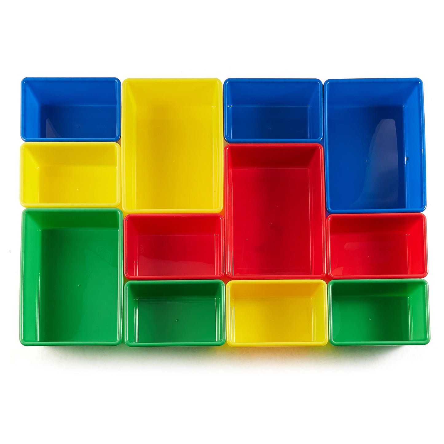 Amazon Basics Kids Toy Storage Toy Organiser with 12 Plastic Containers, White Wood with Pink Containers, 27.7 x 85.3 x 79 cm