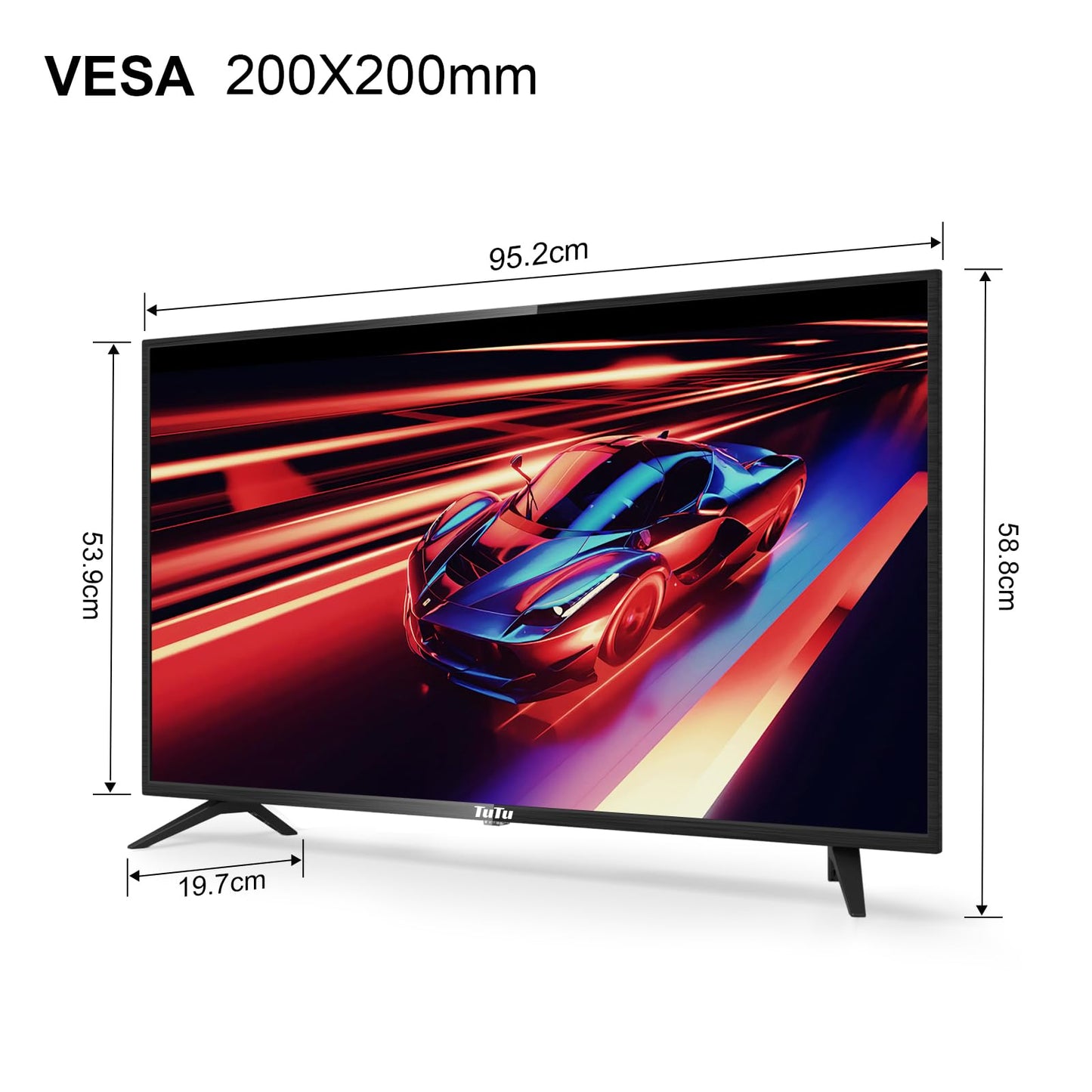 TuTu Smart TV 25 Zoll (64 cm) Full HD VIDAA Fernseher mit WLAN Triple Tuner (DVB-T/T2, DVB-C, DVB-S/S2) APP Store HDMI USB (TUV25FQ1B, 2024)