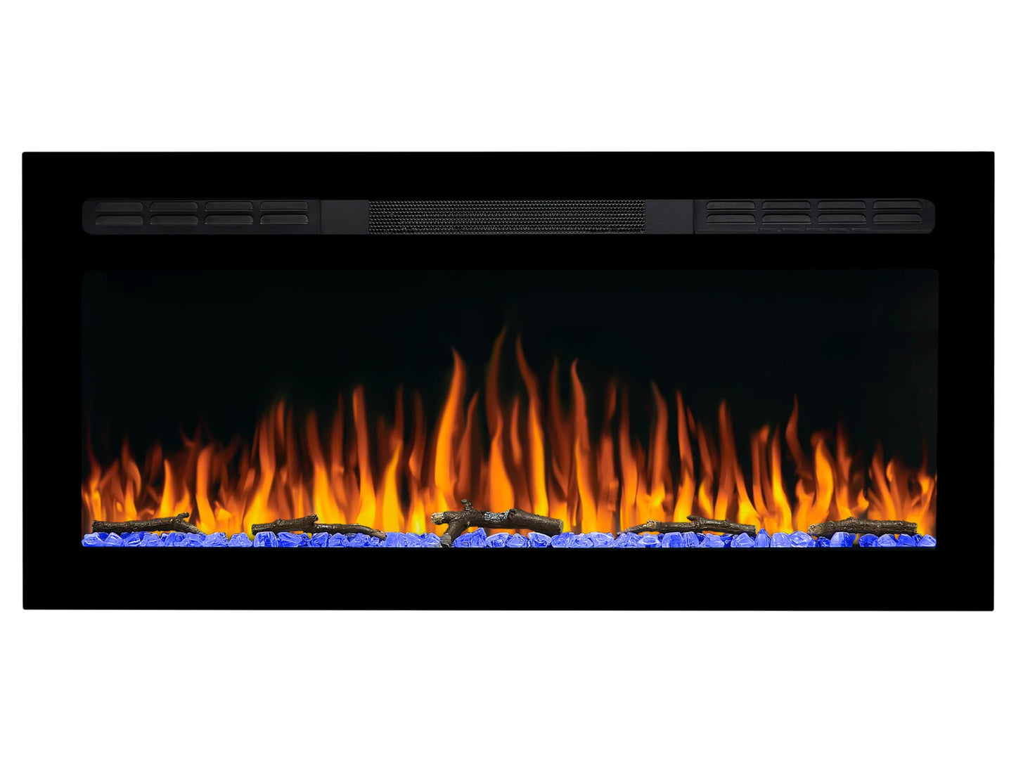 ArtiFlame Elektrokamin AF27WR Multicolor, Elektrischer Einbaukamin mit Heizung 900/1800 W, realistischer 3D-Flammeneffekt, LED-Beleuchtung, Fernbedienung, Timer, Thermostat, Knistereffekt, Schwarz