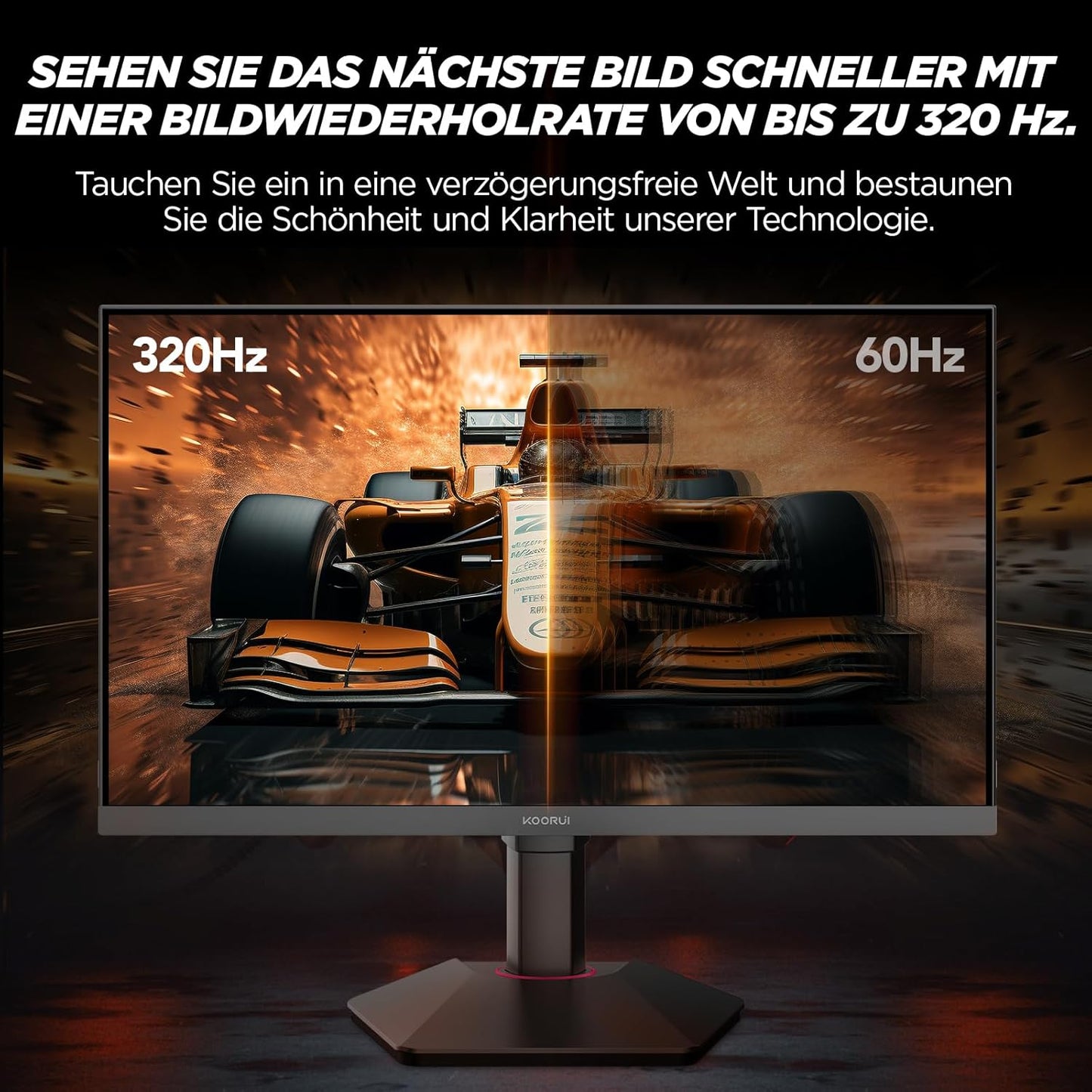 KOORUI Gaming Monitor 24 Inches, 200Hz PC Screen FHD 1920 x 1080 Fast IPS HDR400, Adaptive Sync 1ms, HDMI 2.0 & DP 1.4, VESA 75 x 75 mm-G2411P