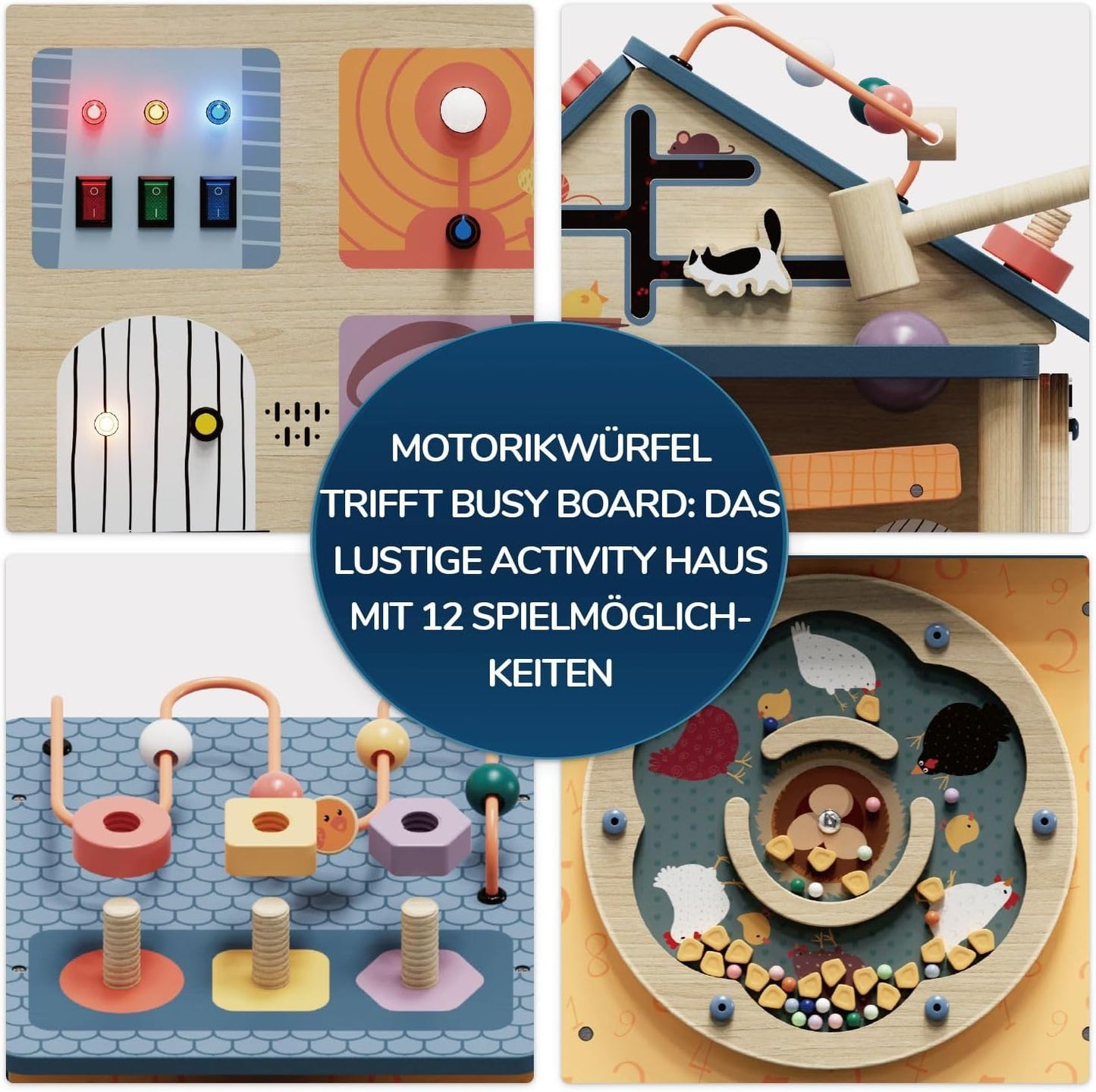 Topbright Activity House 12-in-1 (Promotes Fine Motor Skills from 18 Months, Colourful, 37 x 36 x 42 cm) 1211732023de0001