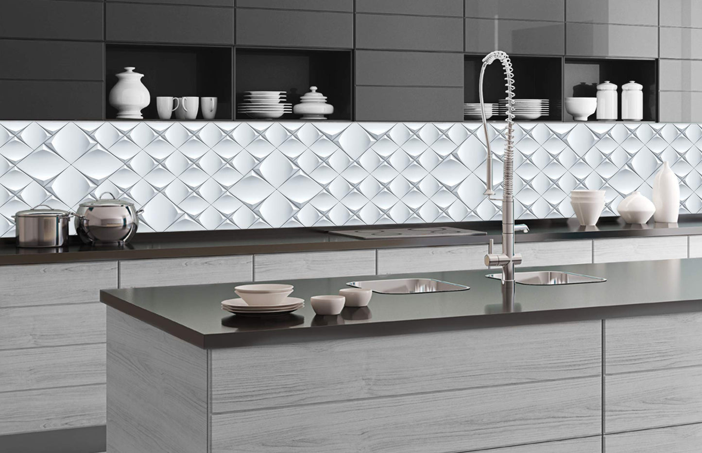 Küchenrückwand Folie selbstklebend HOLZLATTEN | Klebefolie - Dekofolie - Spritzschutz für Küche | Made in EU - 260 cm x 60 cm