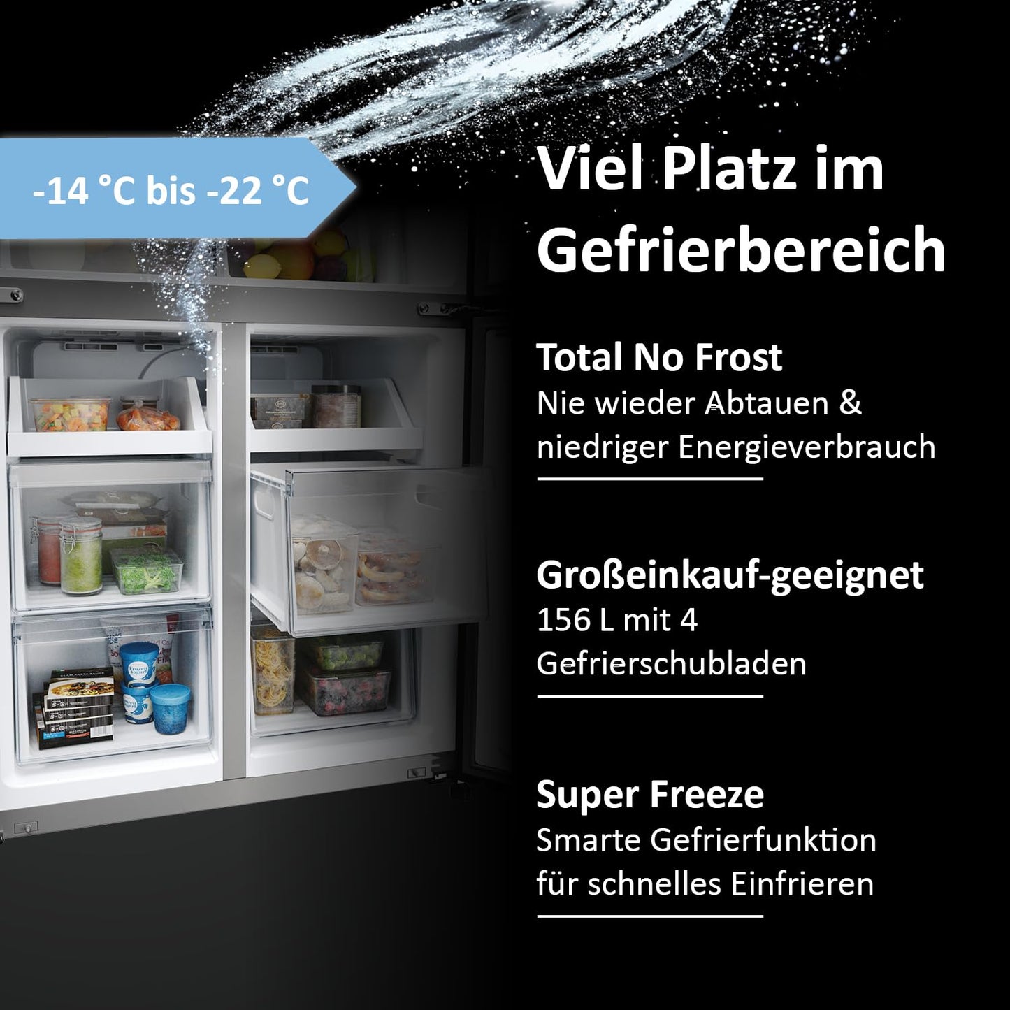 Haier Multi Door Kühl-Gefrierkombination I CUBE 83 SERIE 7 HCR7818DWPT I 4-türiger Kühlschrank mit Gefrierfach, XXL-Fassungsvermögen & 83cm Breite I 463L, Energieklasse D I Wasserspender & No Frost