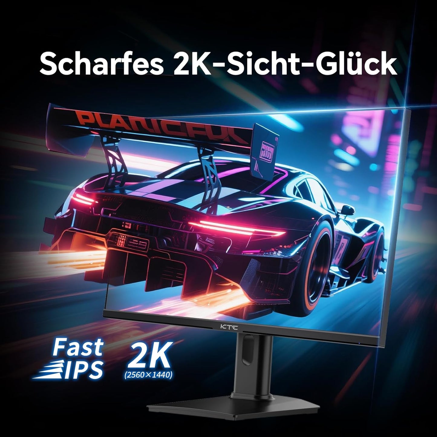 KTC 32 Zoll Monitor Curved 1000R, 2K WQHD (2560x1440p) 240Hz Gaming Monitor, 1ms, Adaptive Sync, 122% sRGB, 4000:1 Kontrast, 2 x DP 1.4 (240Hz), 2 x HDMI 2.0 (144Hz), Unterstützung von Tilt und VESA