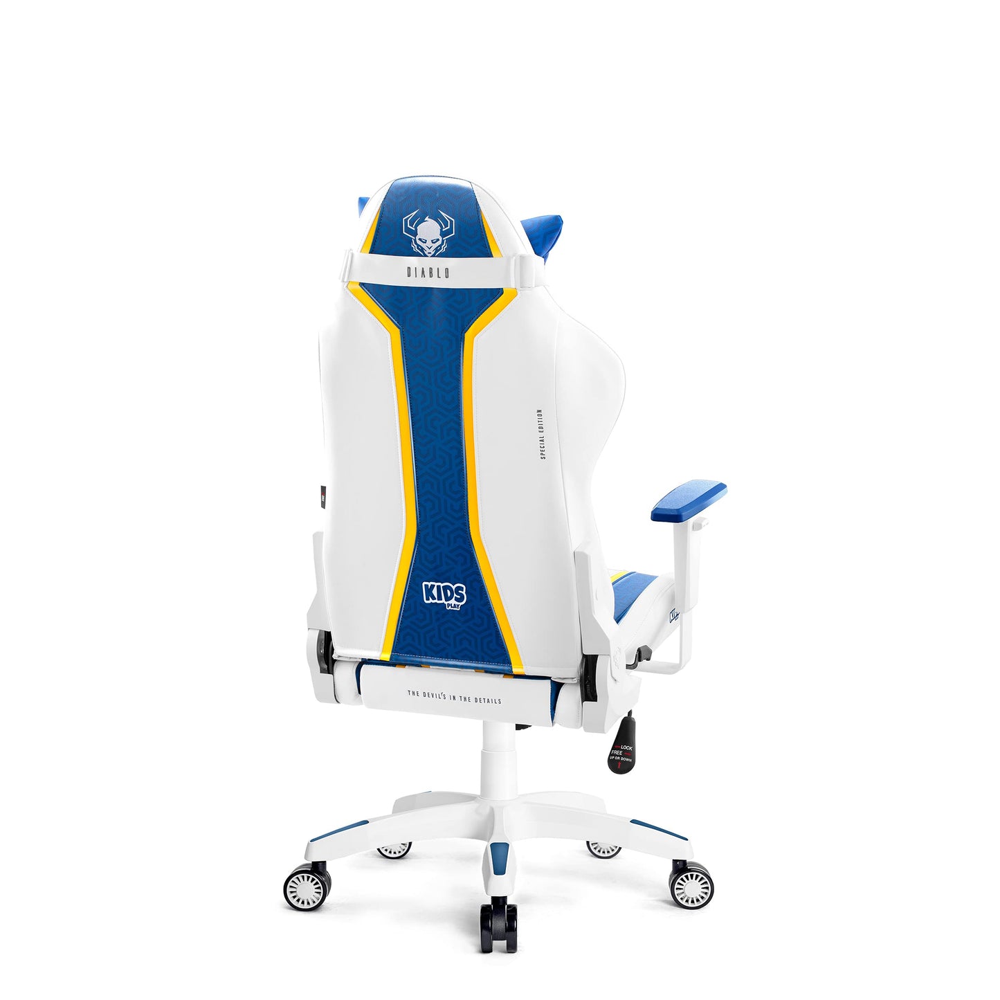 Diablo X-One 2.0 Gaming Stuhl Gamer Chair Bürostuhl Schreibtischstuhl Verstellbare Armlehnen Ergonomisches Design Nacken/-Lendenkissen Wippfunktion Aqua Blue Normal (L)
