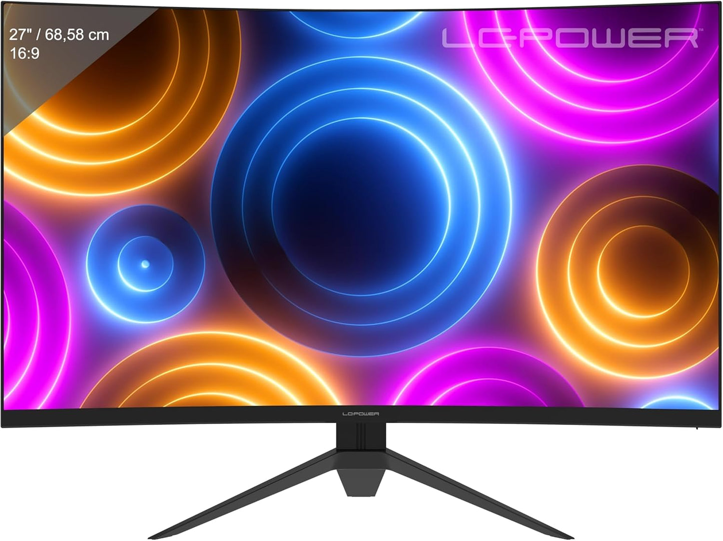 LC-POWER FHD Curved Monitor 32 Zoll, 165 Hz, 1920x1080, 1ms, 1500R und Freesync mit G-Sync-Kompatibilit, HDMI & DP, VESA, LC-M32-FHD-165-C-A