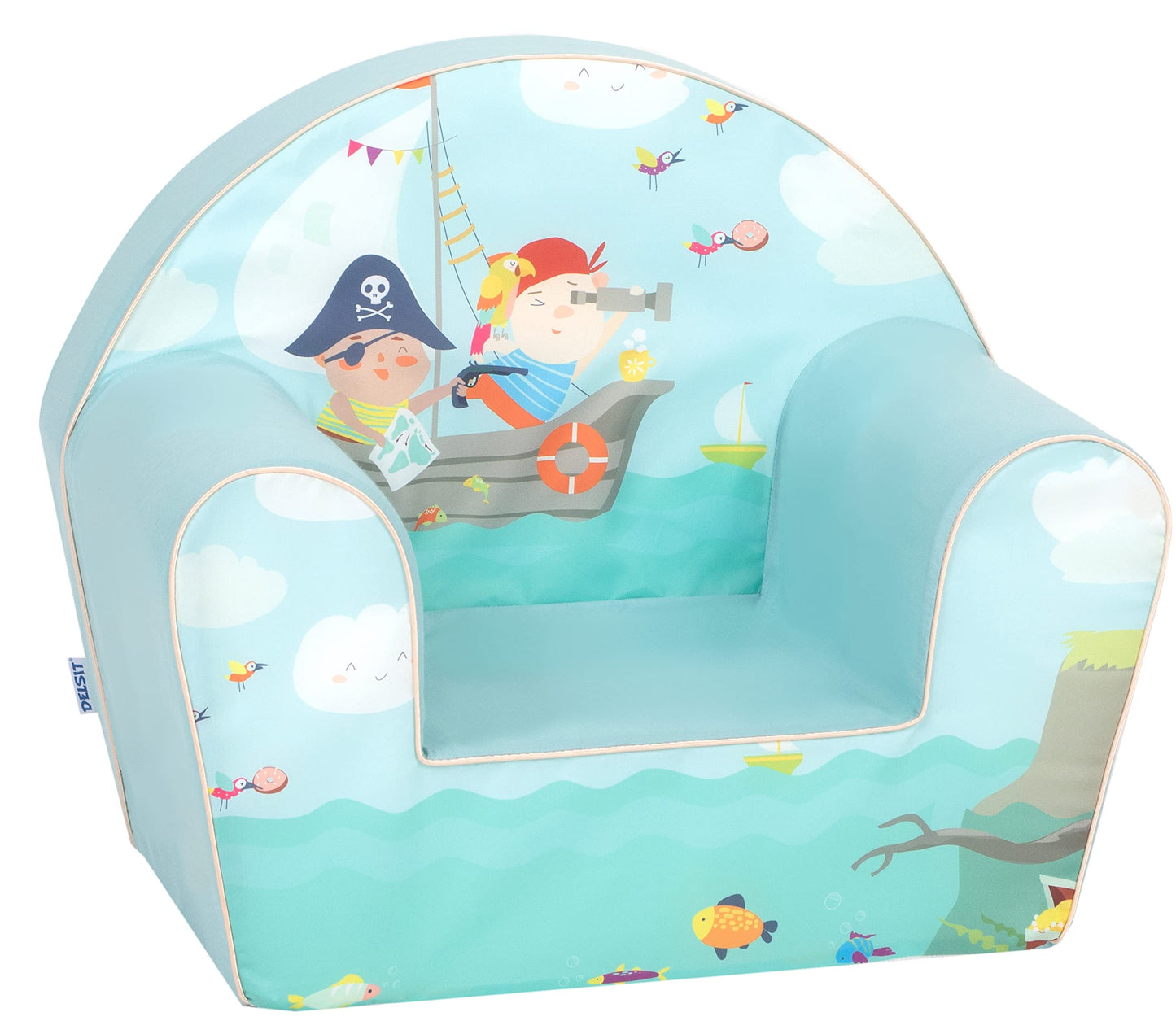 Delsit Kinder Sessel mit Schaumstofffüllung - Kindersessel Mädchen und Jungen Babysessel mit Abnehmbarem Bezug - Sessel für Kinder - Kindermöbel - 9 Monate bis 4 Jahre - DT8-17123