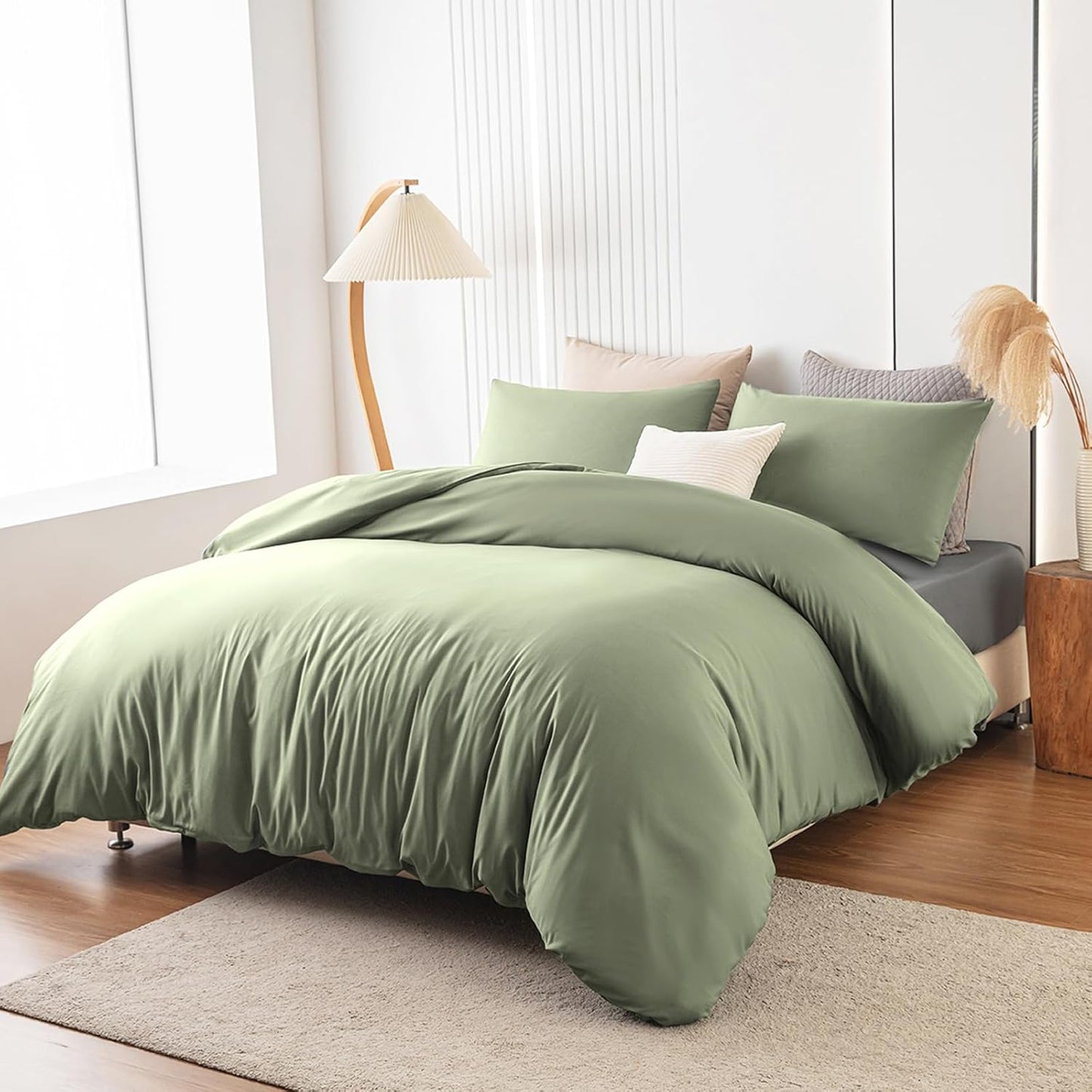 Soifox Bed Linen Set, Grey Anthracite, Microfibre, Non-Iron and Wrinkle-Free Duvet Cover 200 x 200 cm with Set of 2 Pillowcases 80 x 80 cm, Bed Linen with Zip