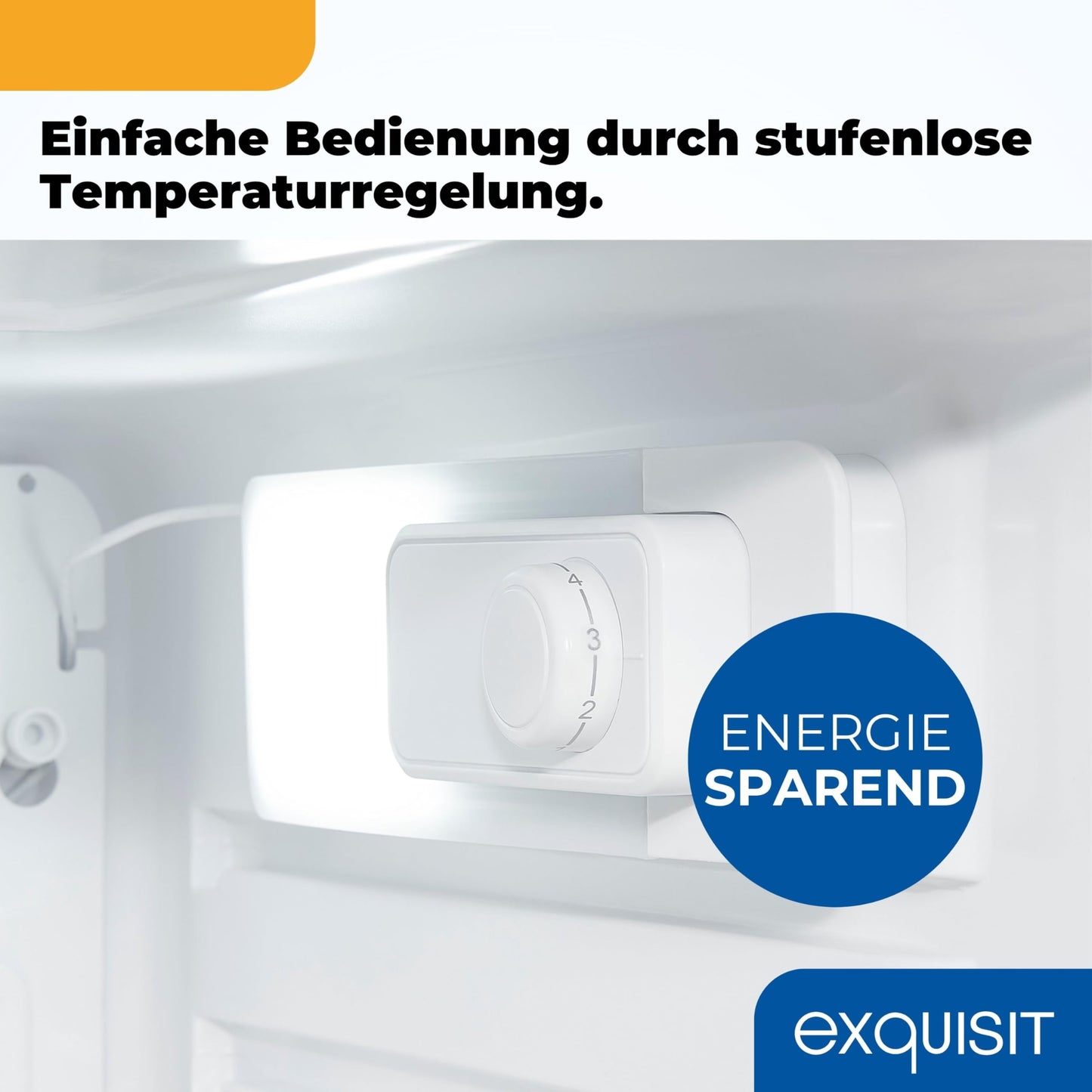 Exquisit Kühlschrank ohne Gefrierfach, 126 Liter, 55 cm Breit, Freistehend, Kompakt, Temperaturregelung, LED-Licht, KS516-V-040D weiss
