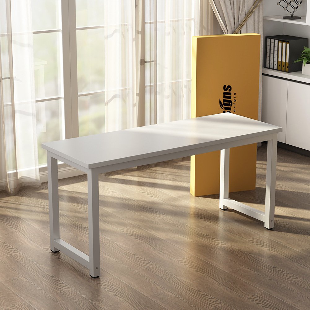 Tribesigns Schreibtisch Computertisch, PC Tisch Bürotisch Arbeitstisch Esstisch in Schwarz für Home Office zu Hause Schreibtische, Konferenztisch (Rustikales Braun/Schwarz, 180 x 80 x 75 cm)