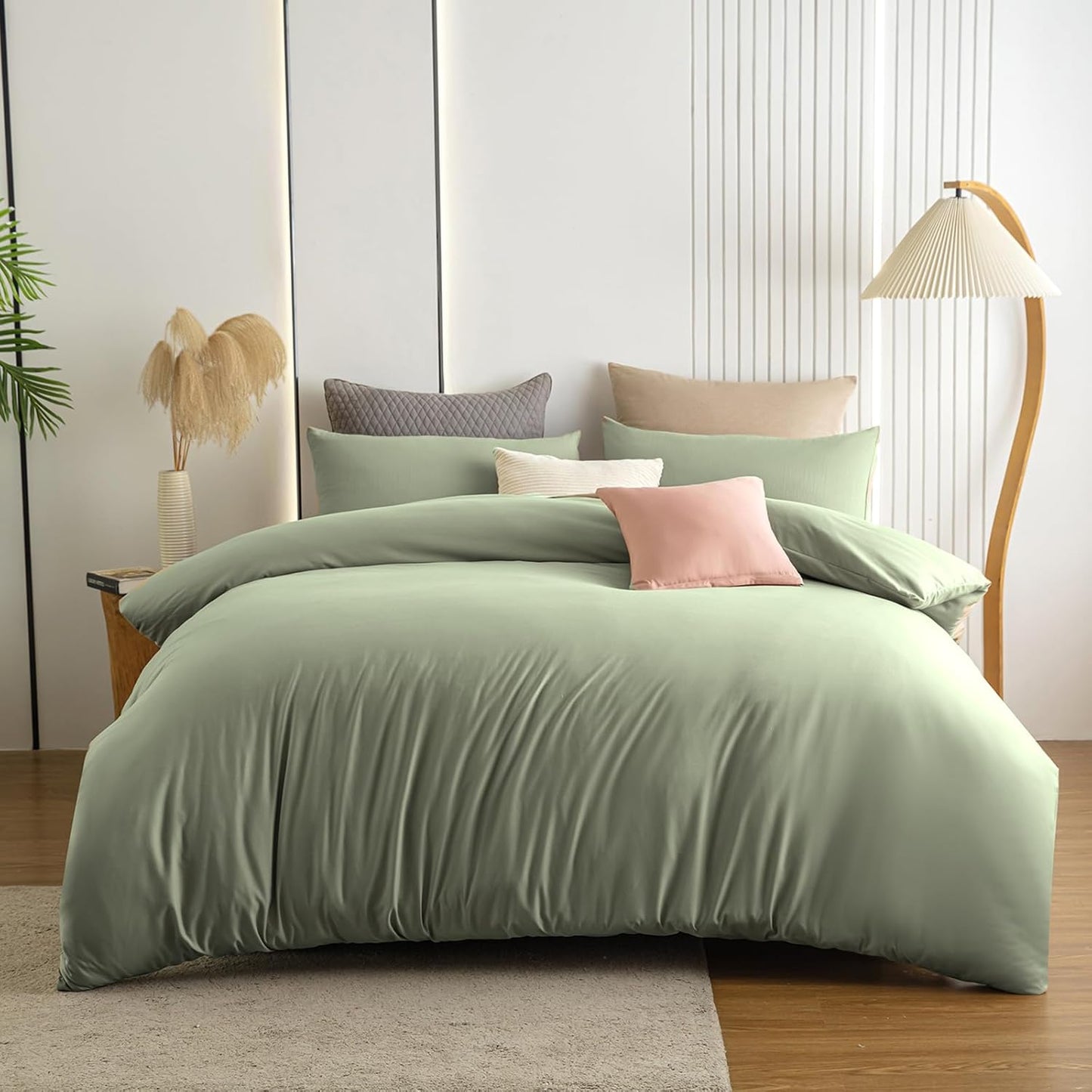 Soifox Bed Linen Set, Grey Anthracite, Microfibre, Non-Iron and Wrinkle-Free Duvet Cover 200 x 200 cm with Set of 2 Pillowcases 80 x 80 cm, Bed Linen with Zip