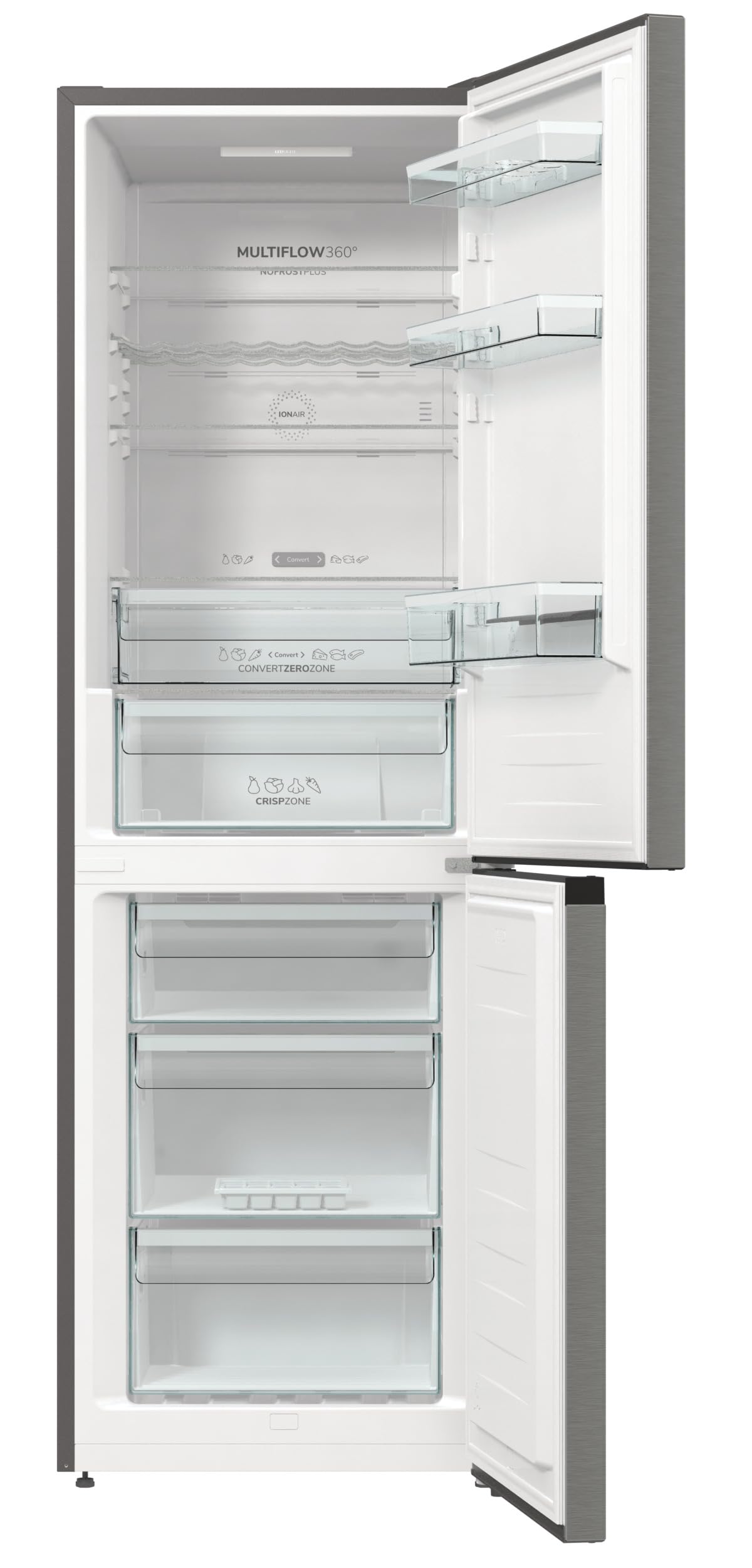Gorenje N 619EAW4 Fridge-Freezer Combination, LED Display, 186 cm, 300 L, NoFrostPlus, Vegetable Compartment with Moisture Control, FastFreeze, White