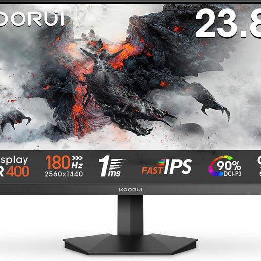 KOORUI Gaming Monitor 24 Inches, 200Hz PC Screen FHD 1920 x 1080 Fast IPS HDR400, Adaptive Sync 1ms, HDMI 2.0 & DP 1.4, VESA 75 x 75 mm-G2411P
