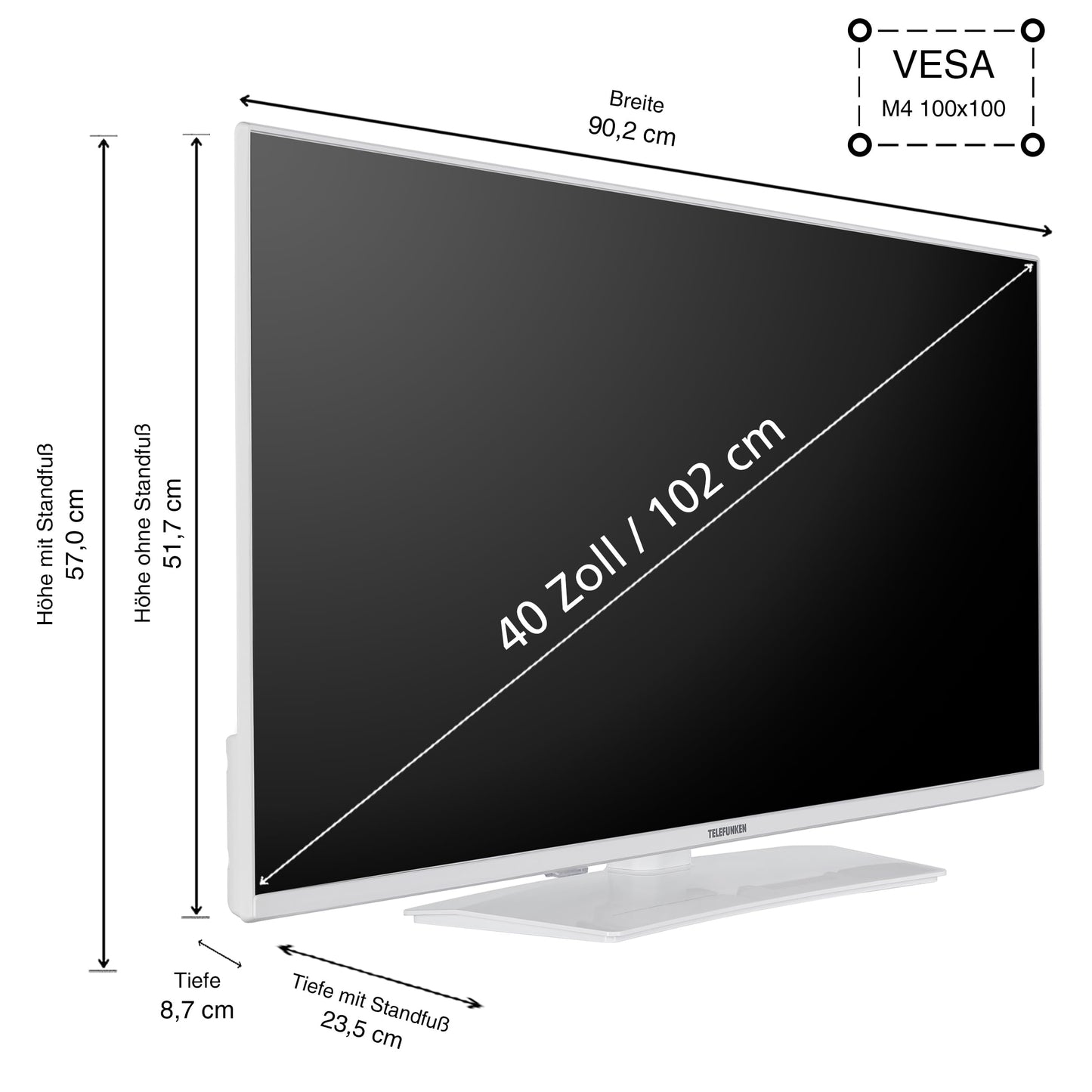 TELEFUNKEN VIDAA D43U790B2CW 4K TV 43 Inch Smart TV UHD, HDR TV with Dolby Vision, Triple Tuner and 6 Months HD+ Including LED TV, Black