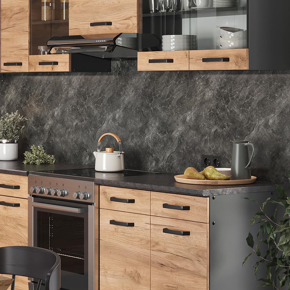 Vicco Kitchen Unit L 210 cm Kitchen Block Angle Corner Built-in Sonoma Oak - Freely Combinable Units - R-Line
