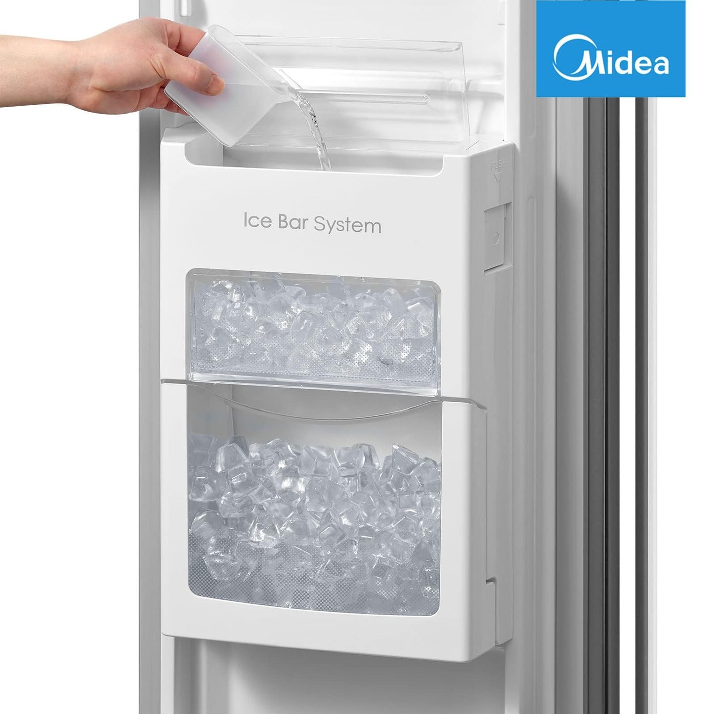 Midea KS-DDX 6.32 WT Side-by-Side Kühl-/Gefrierkombination/ 178,8 cm Höhe/ 254 kWh/Jahr/No Frost/Dual Inverter Compressor/mit 3in1 Wasser-/Eisspender und Wassertank, Dark Inox