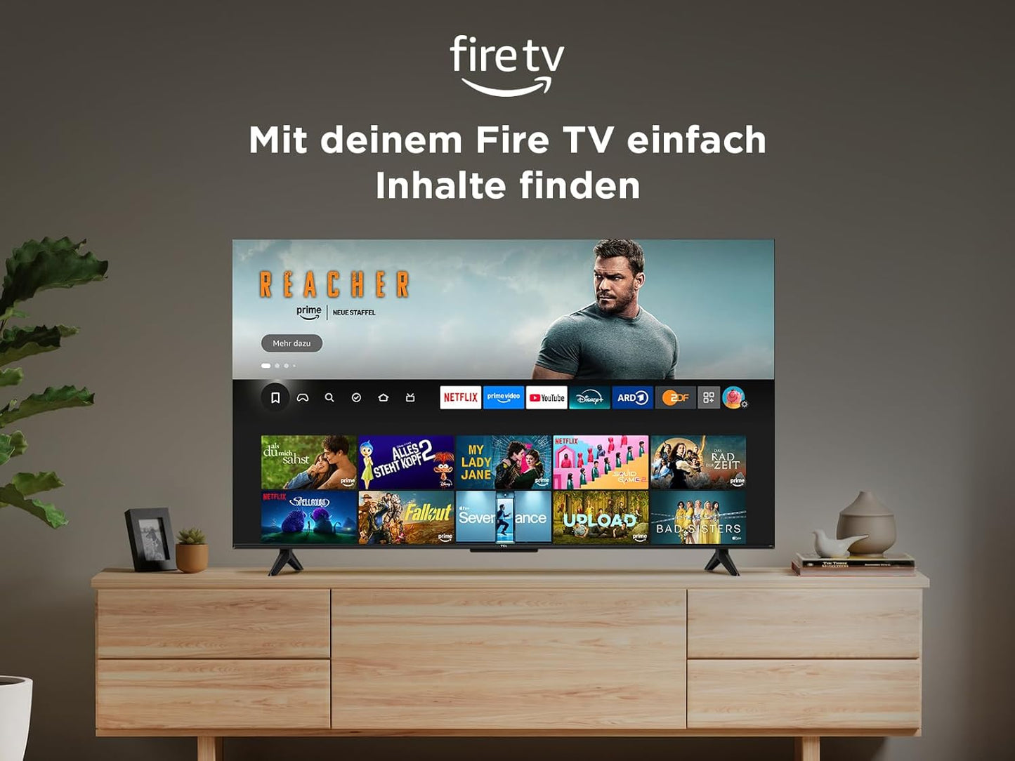 TCL 50PF650 50-Zoll 4K Ultra HD, HDR TV, Smart LED Fire TV (Dolby Vision, Dolby Atmos, DTS, HDR 10, Alexa integriert, Airplay2, Miracast)