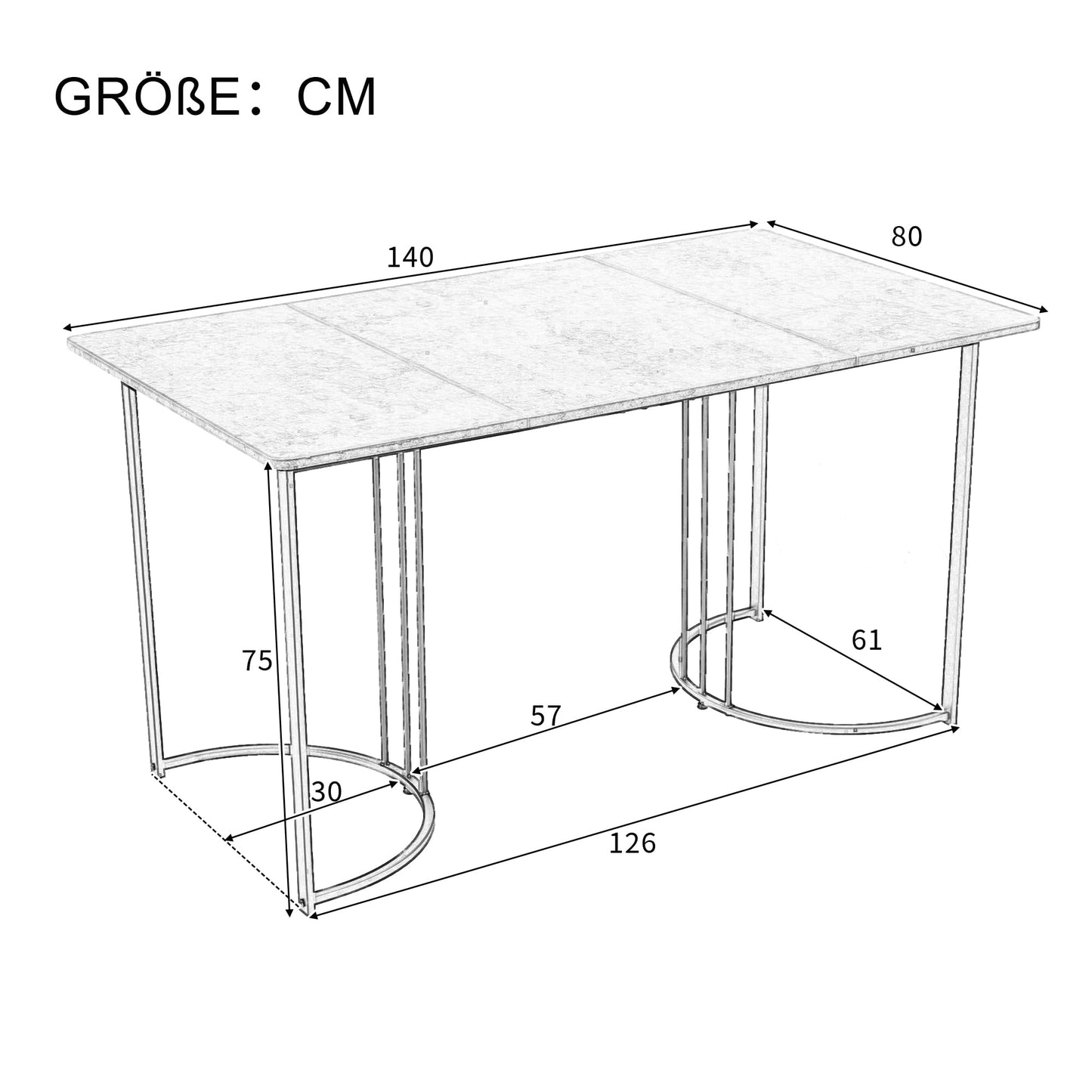 Gegtuon Esstisch mit 4 Stühlen für 4 Personen 140x80 cm, 5 teilig Tisch Rechteckig für Küche, Modern Küchentisch mit Schwarz Tischbeine, Essgruppe für Esszimmer Wohnzimmer, Leinen, Dunkelgrau