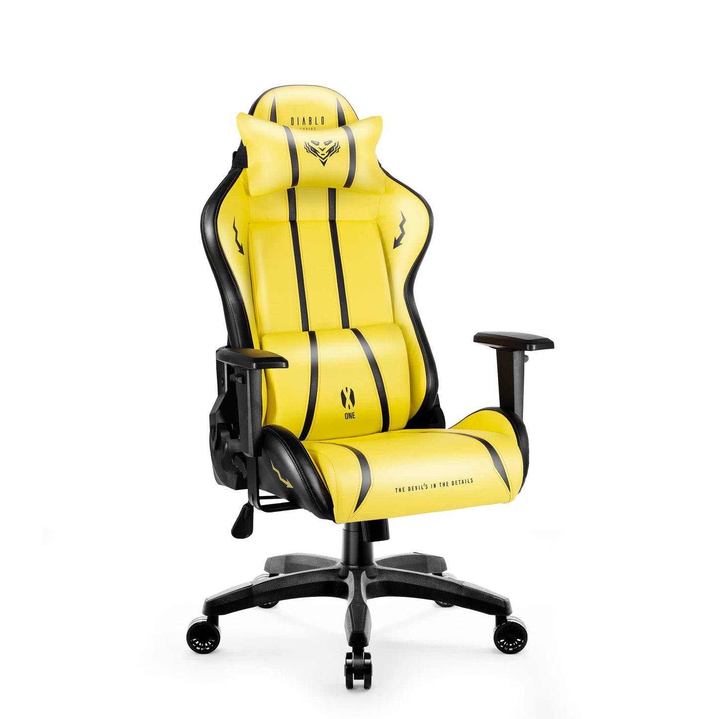 Diablo X-One 2.0 Gaming Stuhl Gamer Chair Bürostuhl Schreibtischstuhl Verstellbare Armlehnen Ergonomisches Design Nacken/-Lendenkissen Wippfunktion Aqua Blue Normal (L)