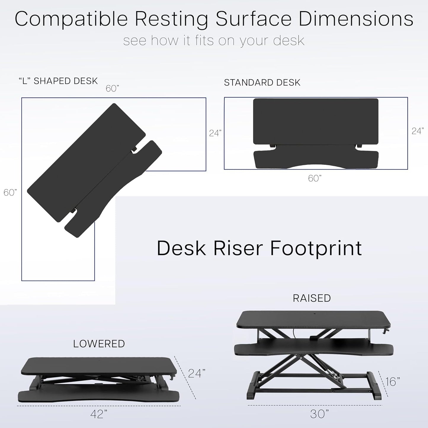 VIVO 32” Stehpult-Konverter mit höhenverstellbarem Aufsatz, Steh-Sitz-Arbeitsplatz für zwei Monitore und Laptop, mit breiter Tastaturablage, Schwarz, DESK-V000K