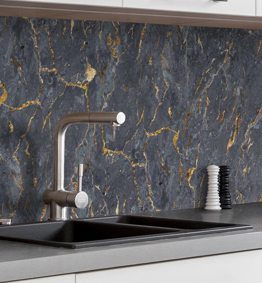 MyMaxxi Küchenrückwand Folie selbstklebend matt - einfache Montage ohne Bohren 0,4mm stark Versteift - Motiv Mauer 04-60cm hoch - Spritzschutz Küche Klebefolie - Stein Ziegel 60 x 60cm