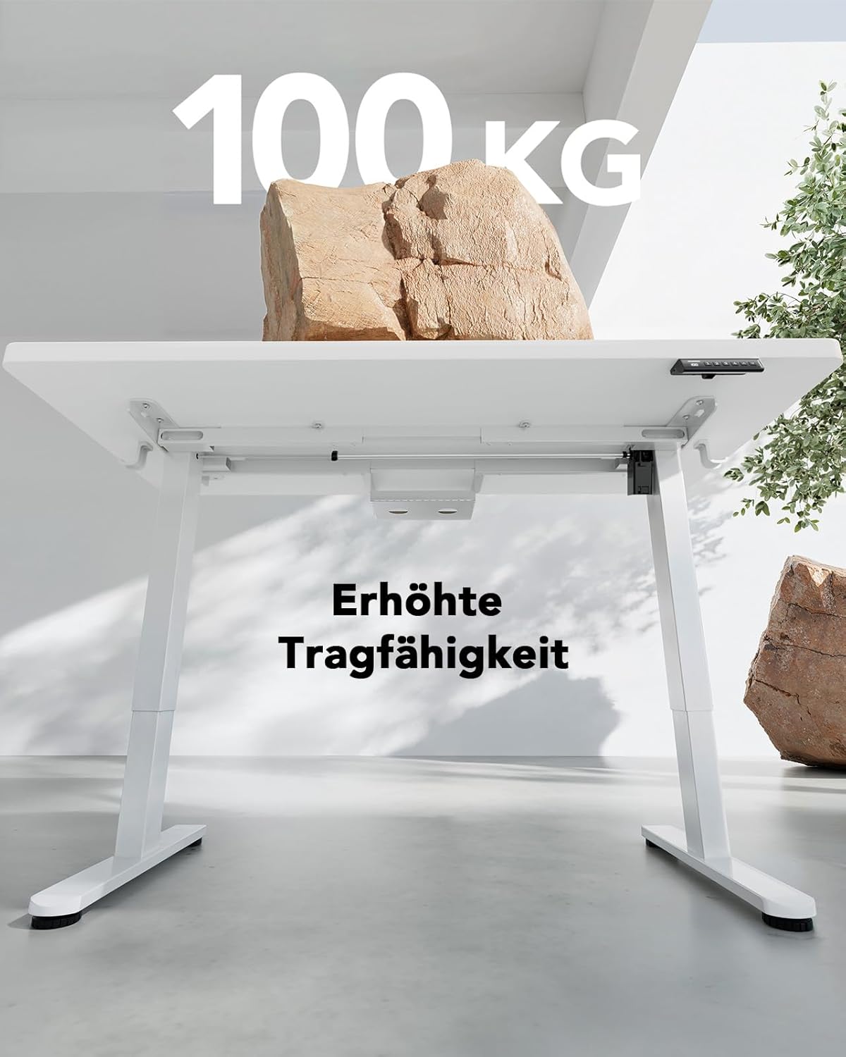 HUANUO Höhenverstellbarer Schreibtisch 160x80cm,25MM Ganze Tischplatte mit Bürstenloser Motor,Ergonomischer Steh-Sitz Tisch Stehpult,Einfache Montage Elektrischer Stehschreibtisch für Homeoffice