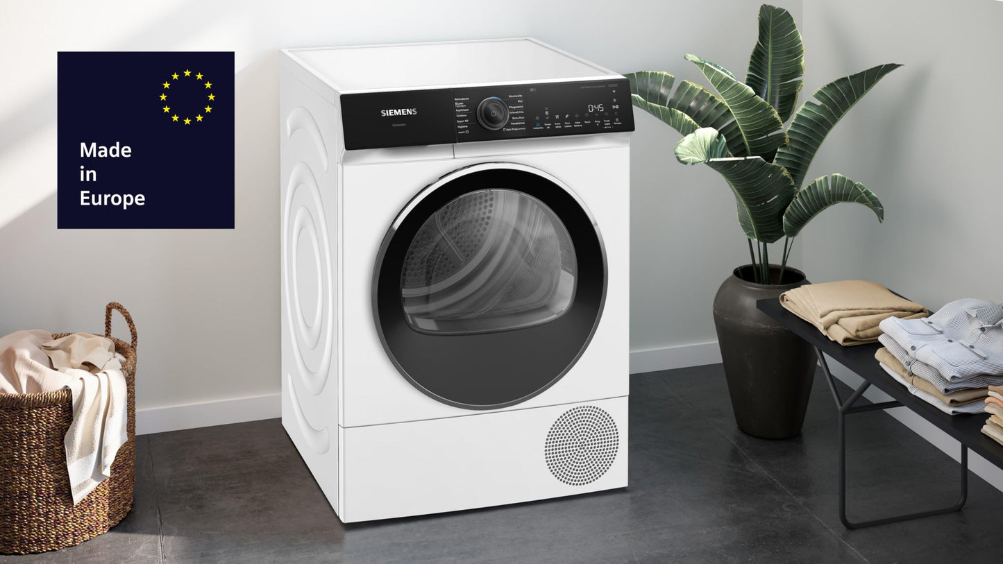 Siemens WQ35G2D00 iQ500 Wärmepumpentrockner für 8 kg Wäsche, 176 kWh pro Jahr, speedPack, autoDry, Outdoor-Programm