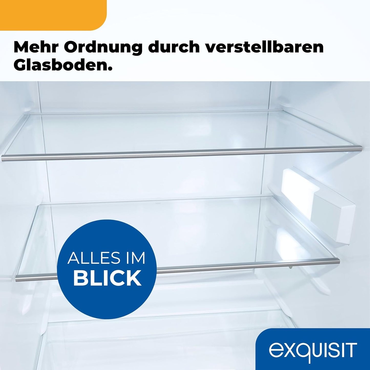 Exquisit KS516-V-HE-011D Fridge without Freezer, 134 Litres, Electronic Control, Quick Cooling, Alarm Function, Full Room Refrigerator, 55 cm Width, White
