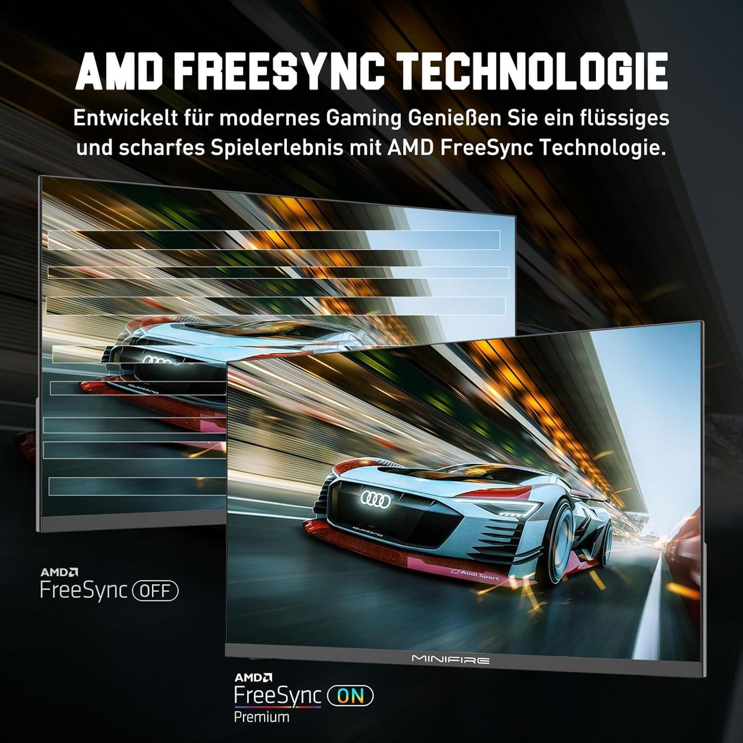 Minifire MFG32C3Q Gaming Curved Monitor 32 Inch 180Hz, 2K WQHD (2560 x 1440), 1500R, 1ms (MPRT), AMD FreeSync, sRGB 125%, VESA, 2xHDMI 2.0 / 2xDP (180Hz), Eye Care