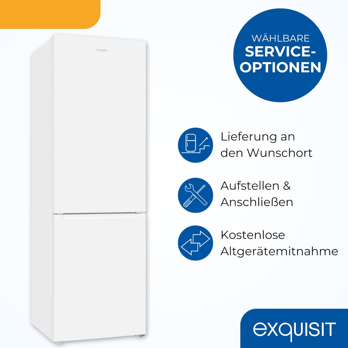 Exquisit Kühl-Gefrierkombination, 186 cm Höhe, Kühlschrank mit Gefrierfach, 4-Sterne-Gefrieren, 315 Liter, Alarm-Funktion, KGC5320-95-E-040C inoxlook-az
