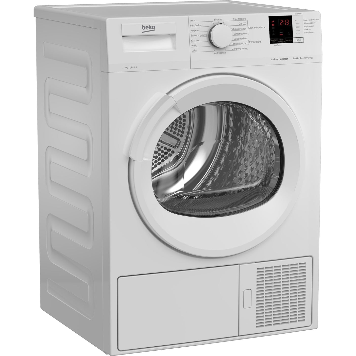 Beko DHC946GX Tumble Dryer with Heat Pump Technology, Stainless Steel Drum, 9 kg, A++, Hygienic Drying & Hygiene Refresh, White