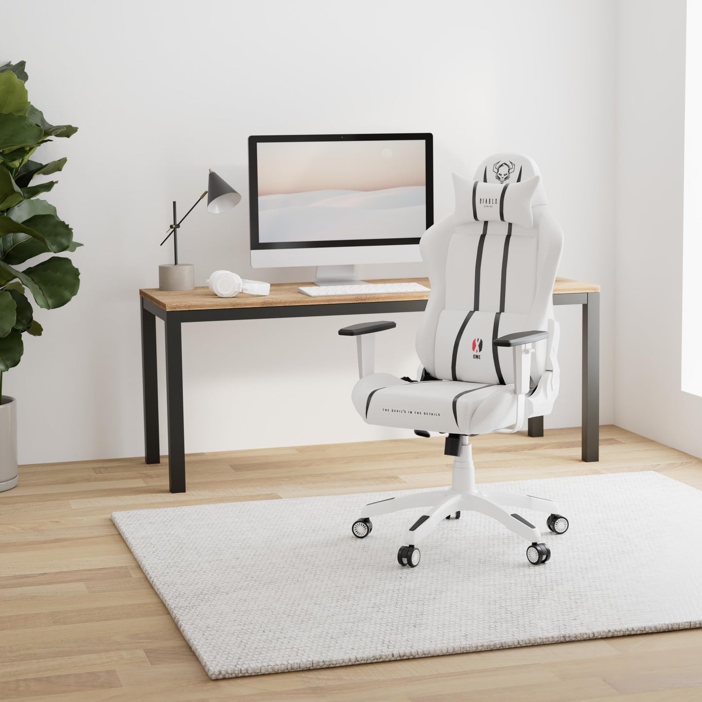 Diablo X-One 2.0 Gaming Stuhl Gamer Chair Bürostuhl Schreibtischstuhl Verstellbare Armlehnen Ergonomisches Design Nacken/-Lendenkissen Wippfunktion Aqua Blue Normal (L)